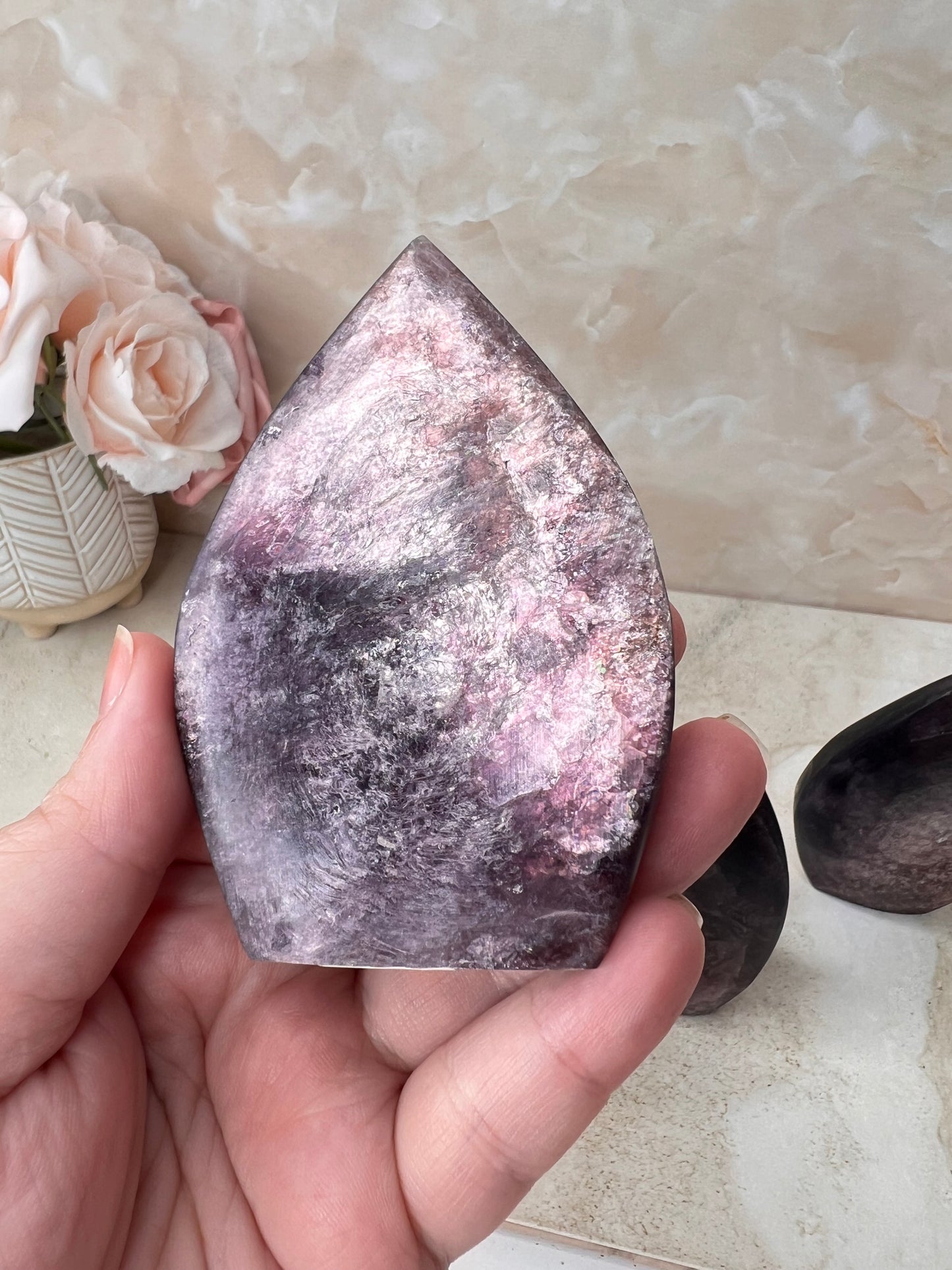 Gem Lepidolite Flame