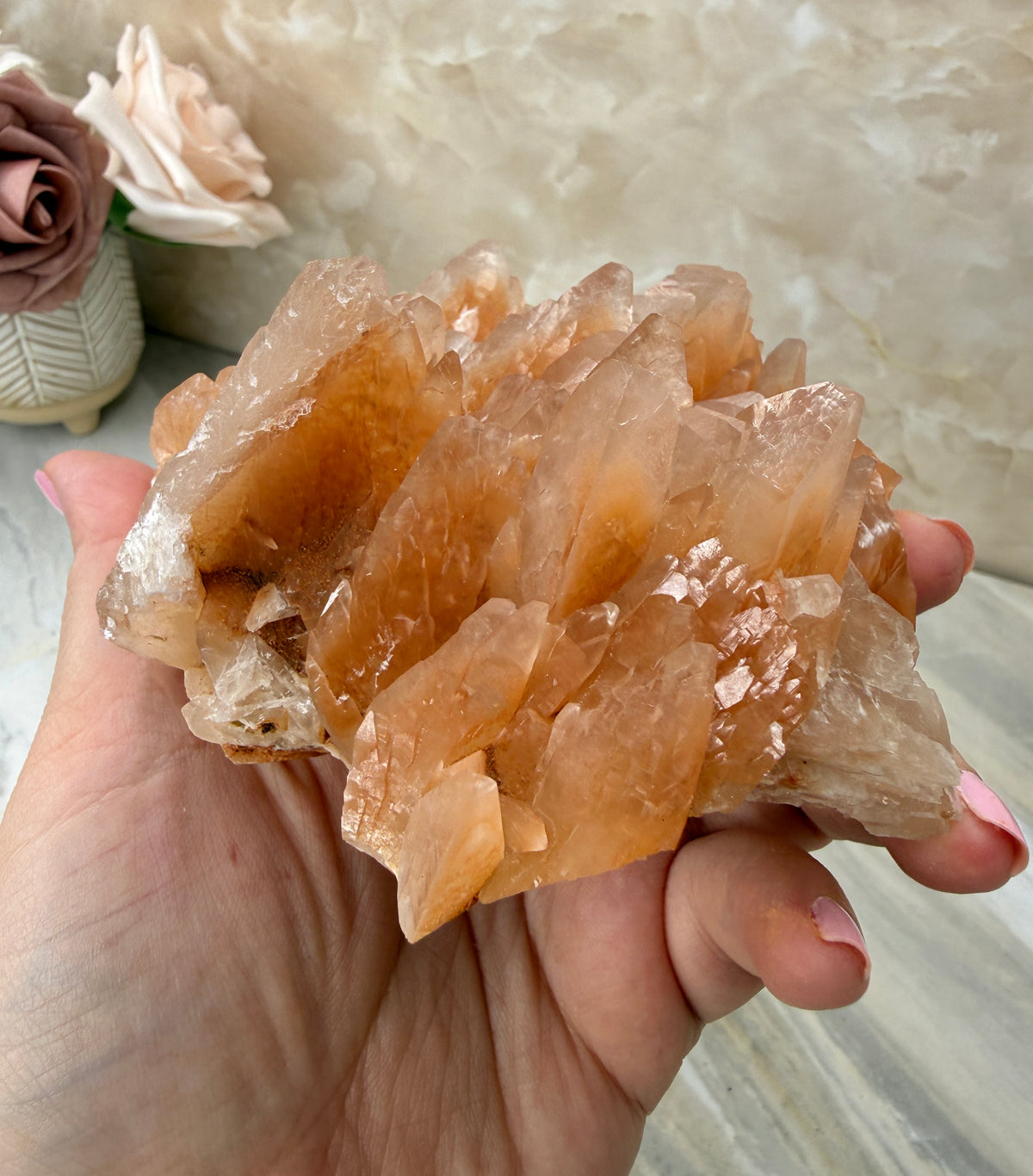 Pink/Peach Dogtooth Calcite