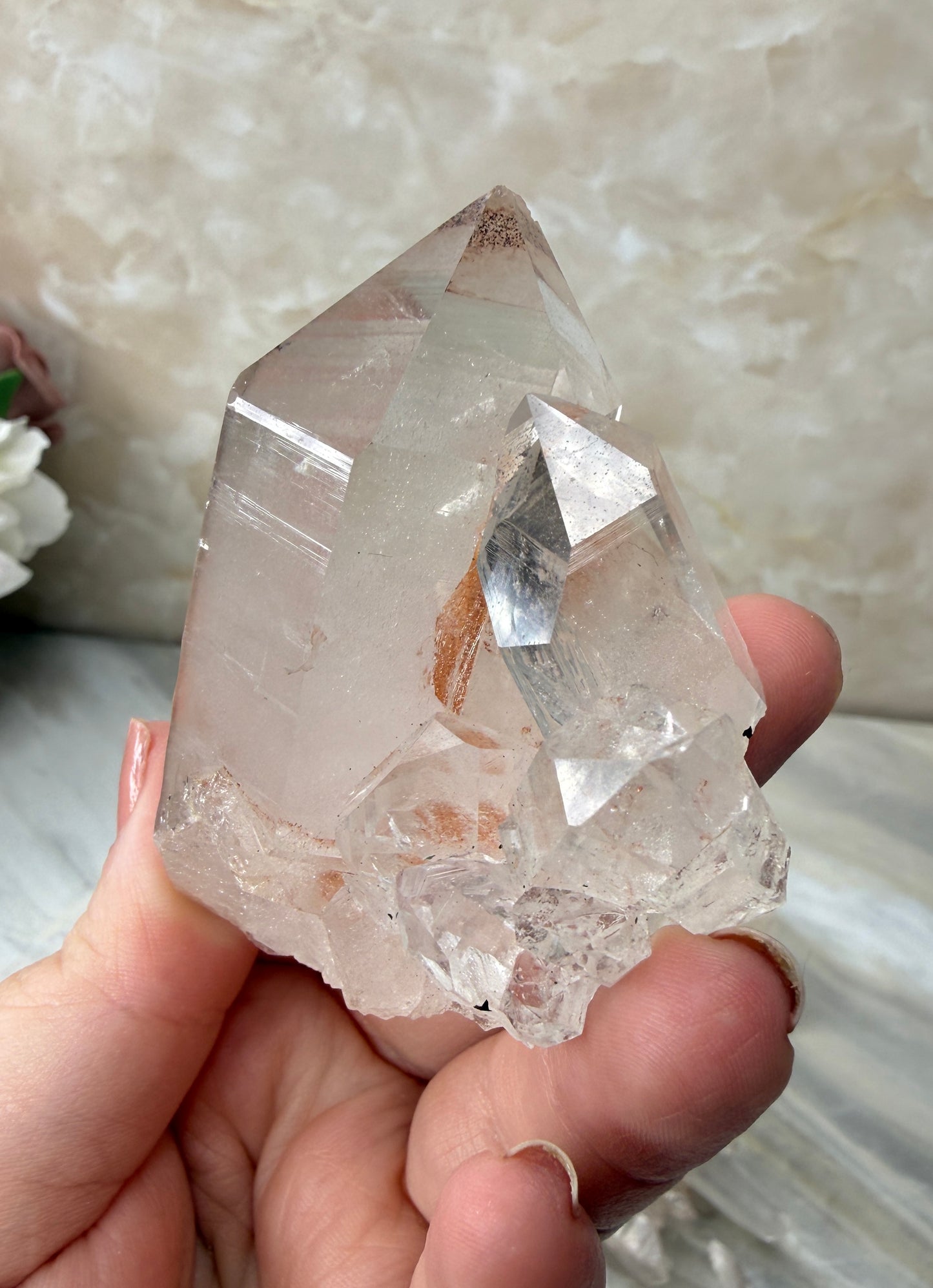 Pink Himalayan Quartz Cluster