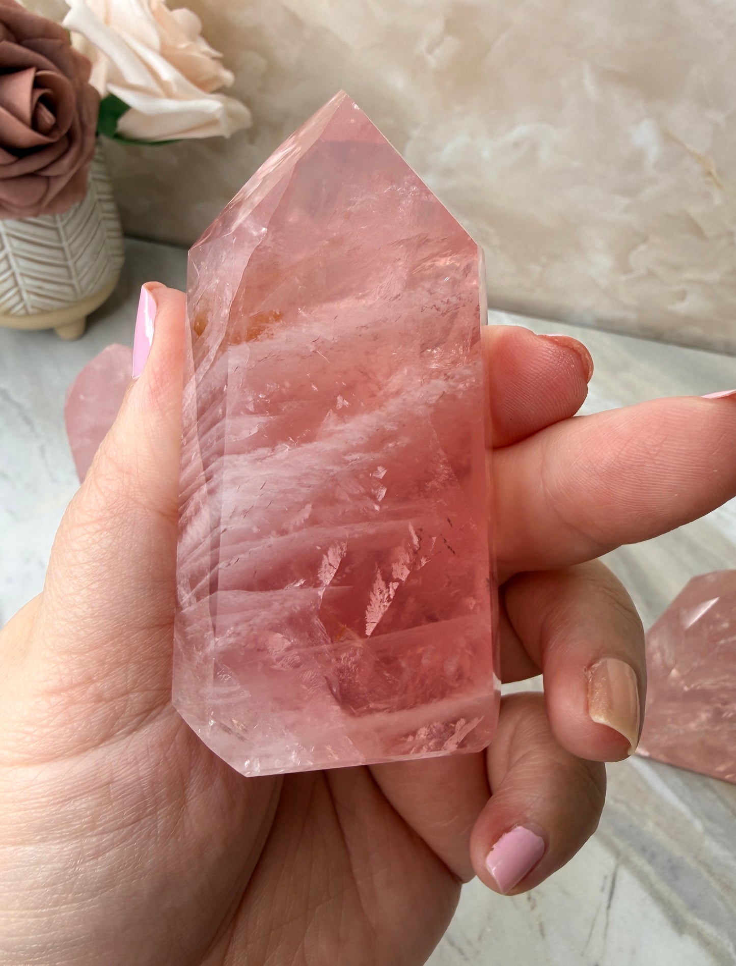 High Quality Rose Quartz Tower