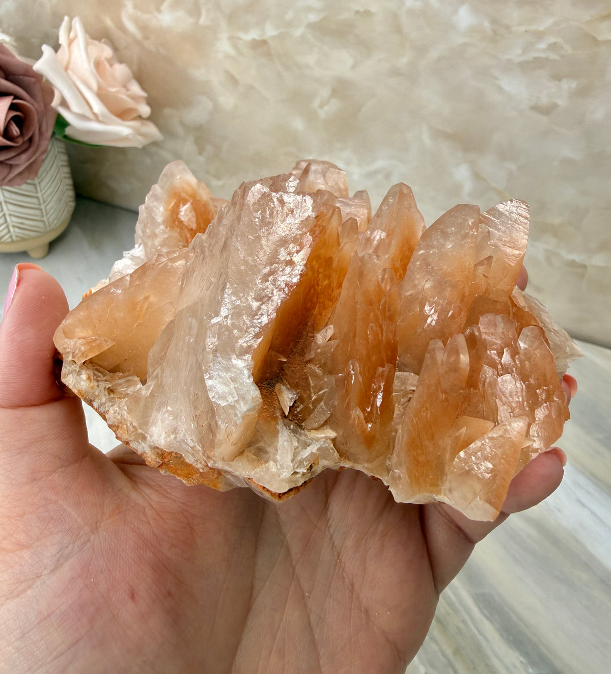 Pink/Peach Dogtooth Calcite