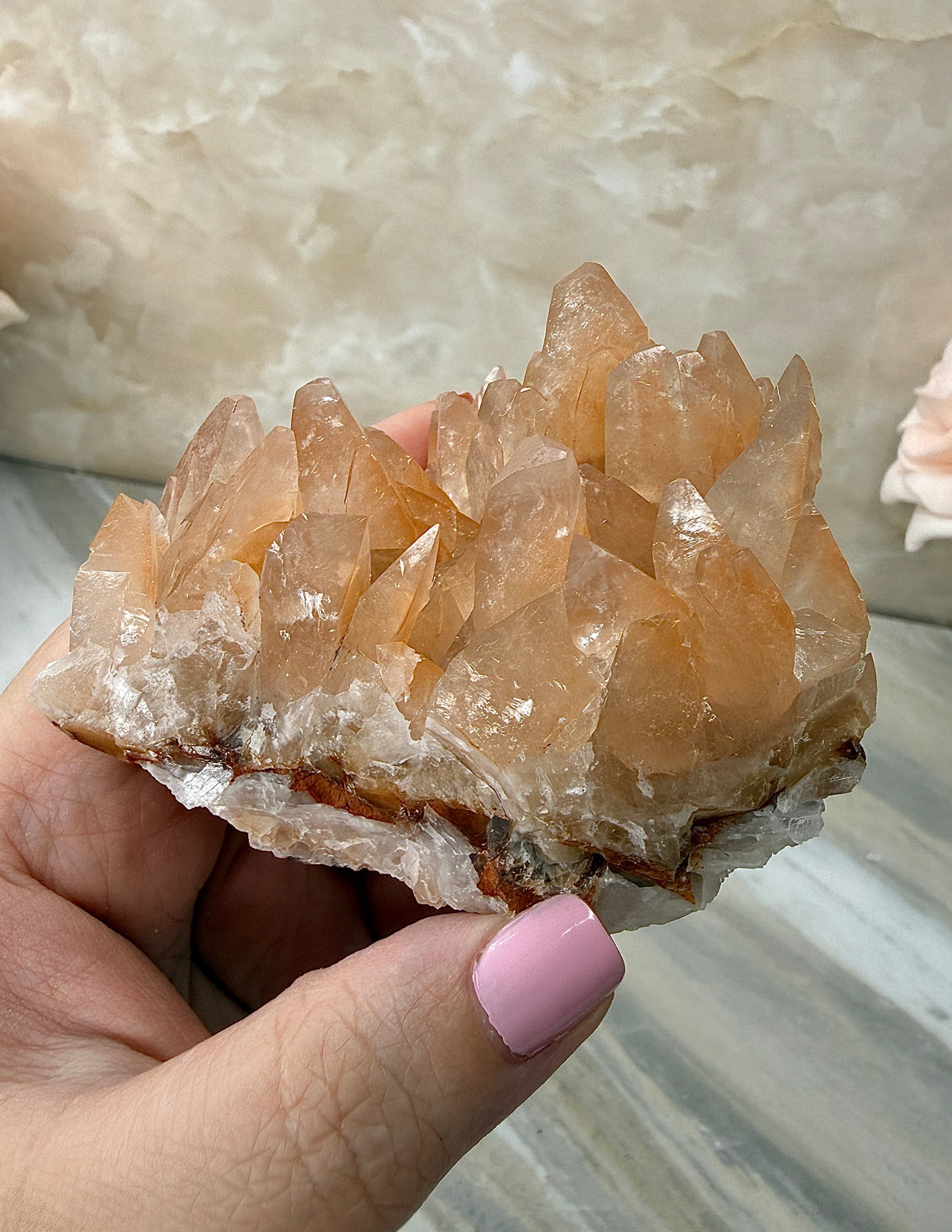 Pink/Peach Dogtooth Calcite