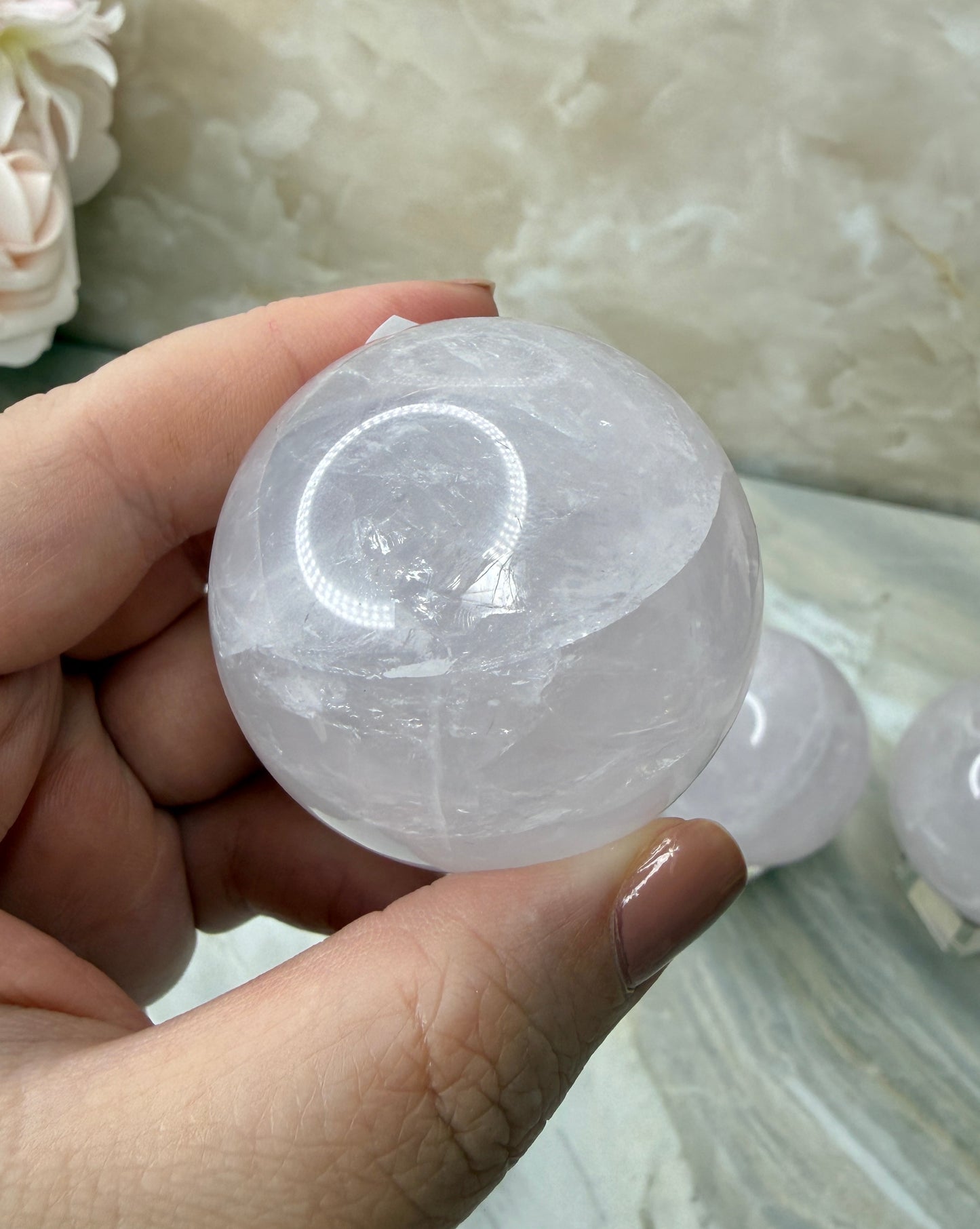 Periwinkle Rose Quartz Sphere