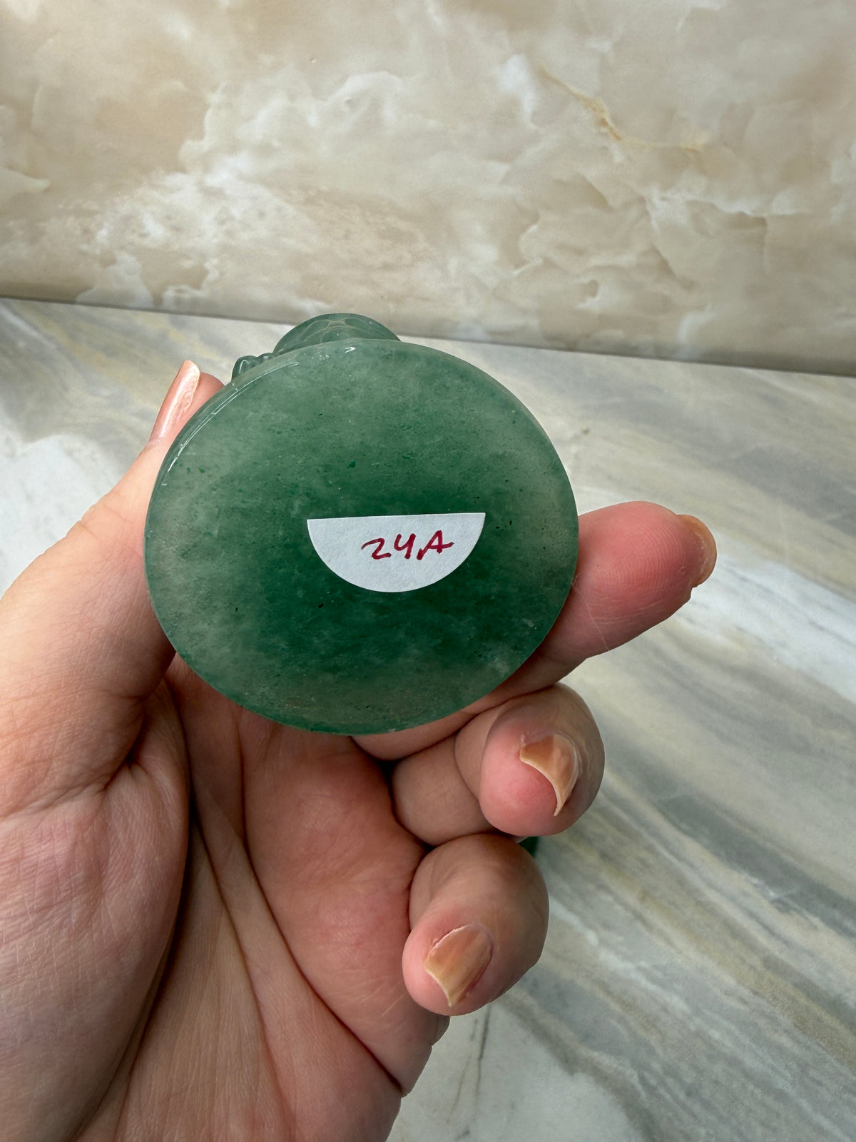 Green Aventurine Scream Carving