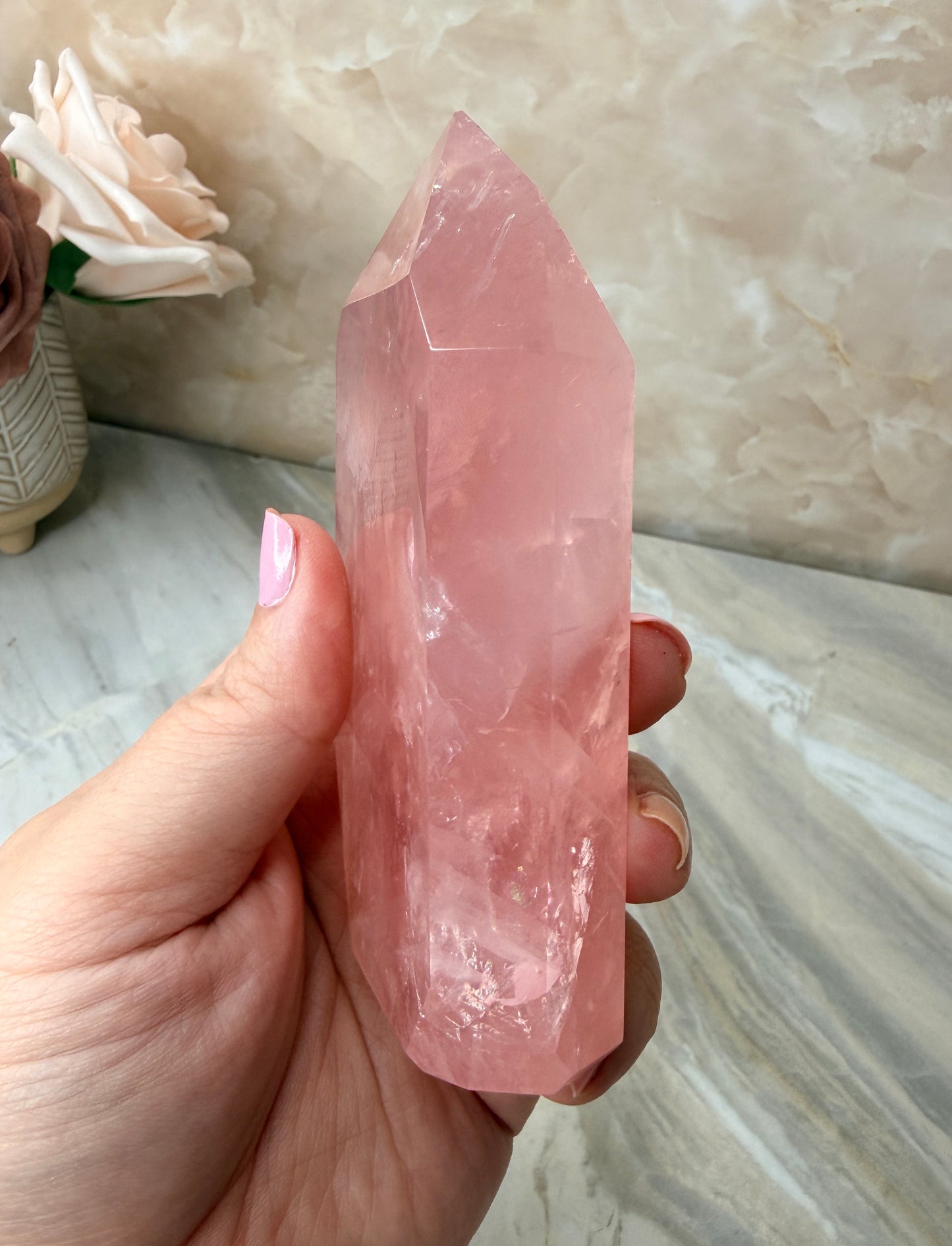 High Quality Rose Quartz Tower