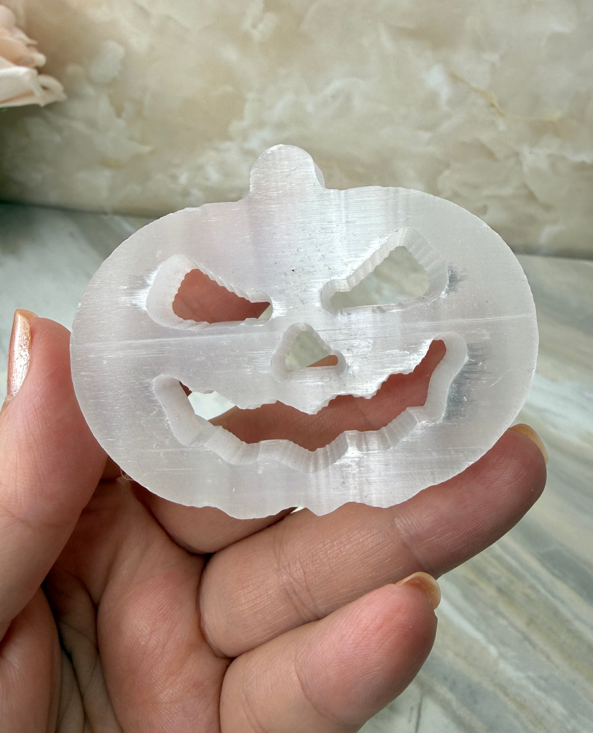 Pumpkin Selenite Carving