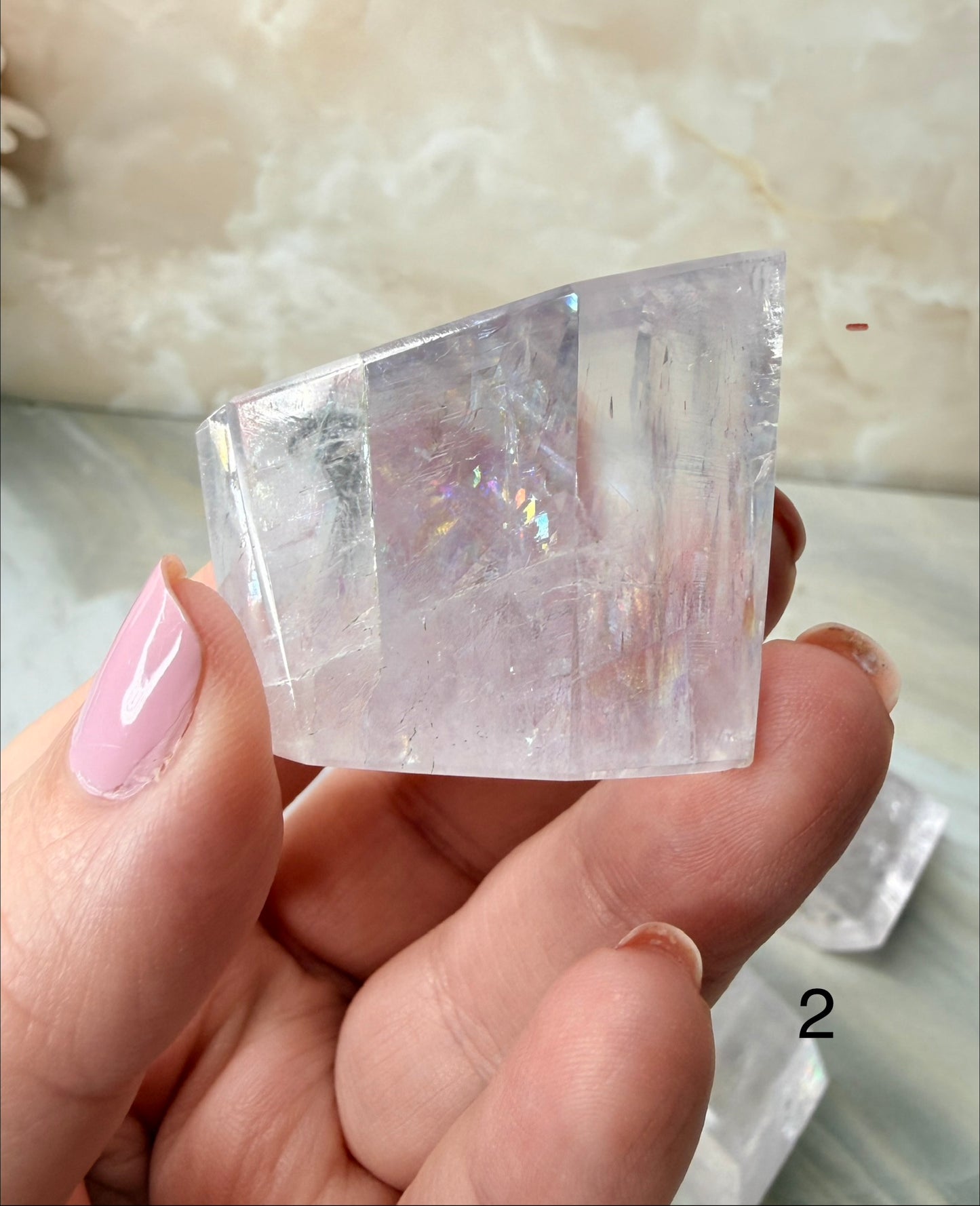 Fully Polished Purple Calcite from Madagascar