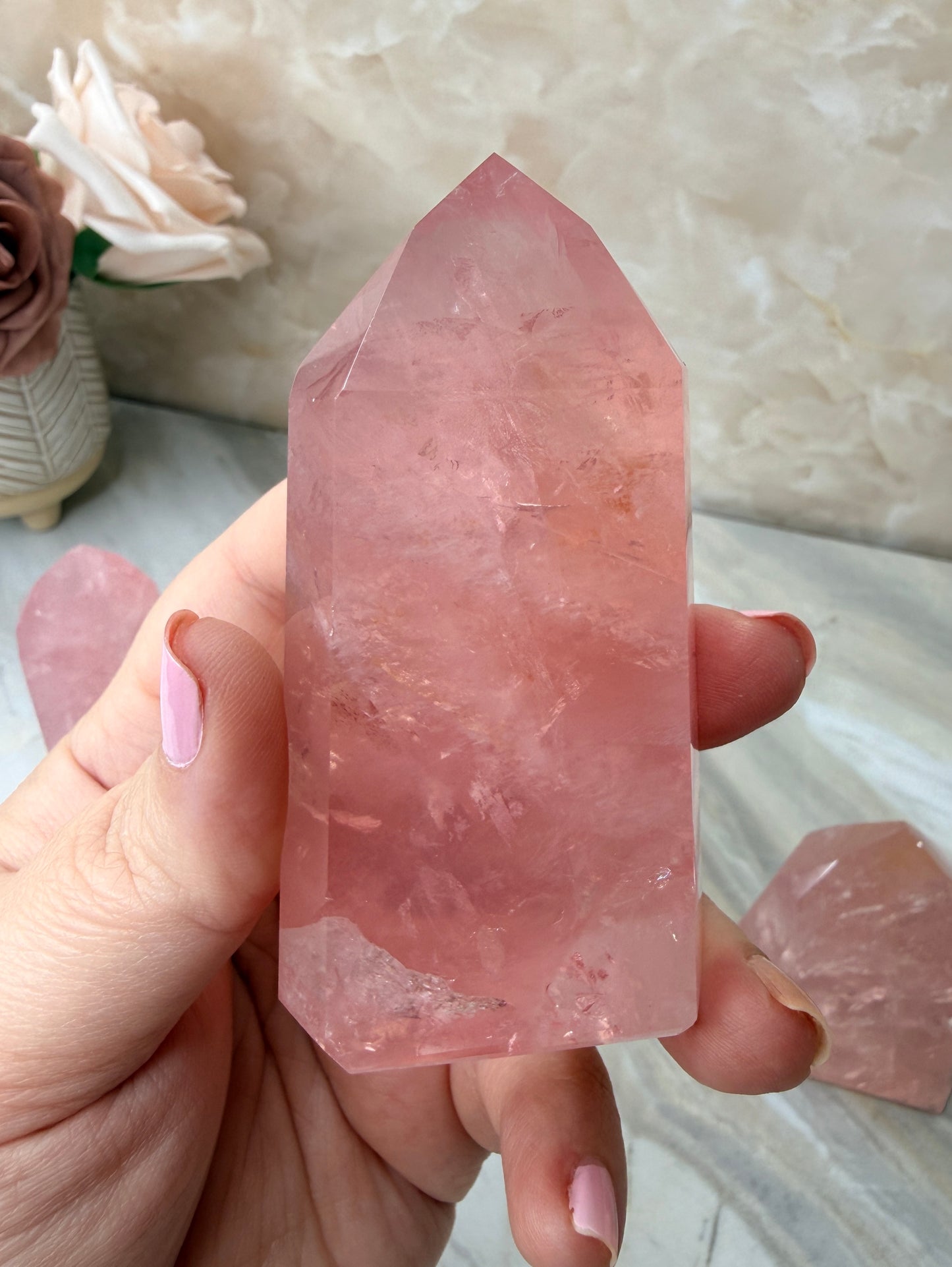 High Quality Rose Quartz Tower