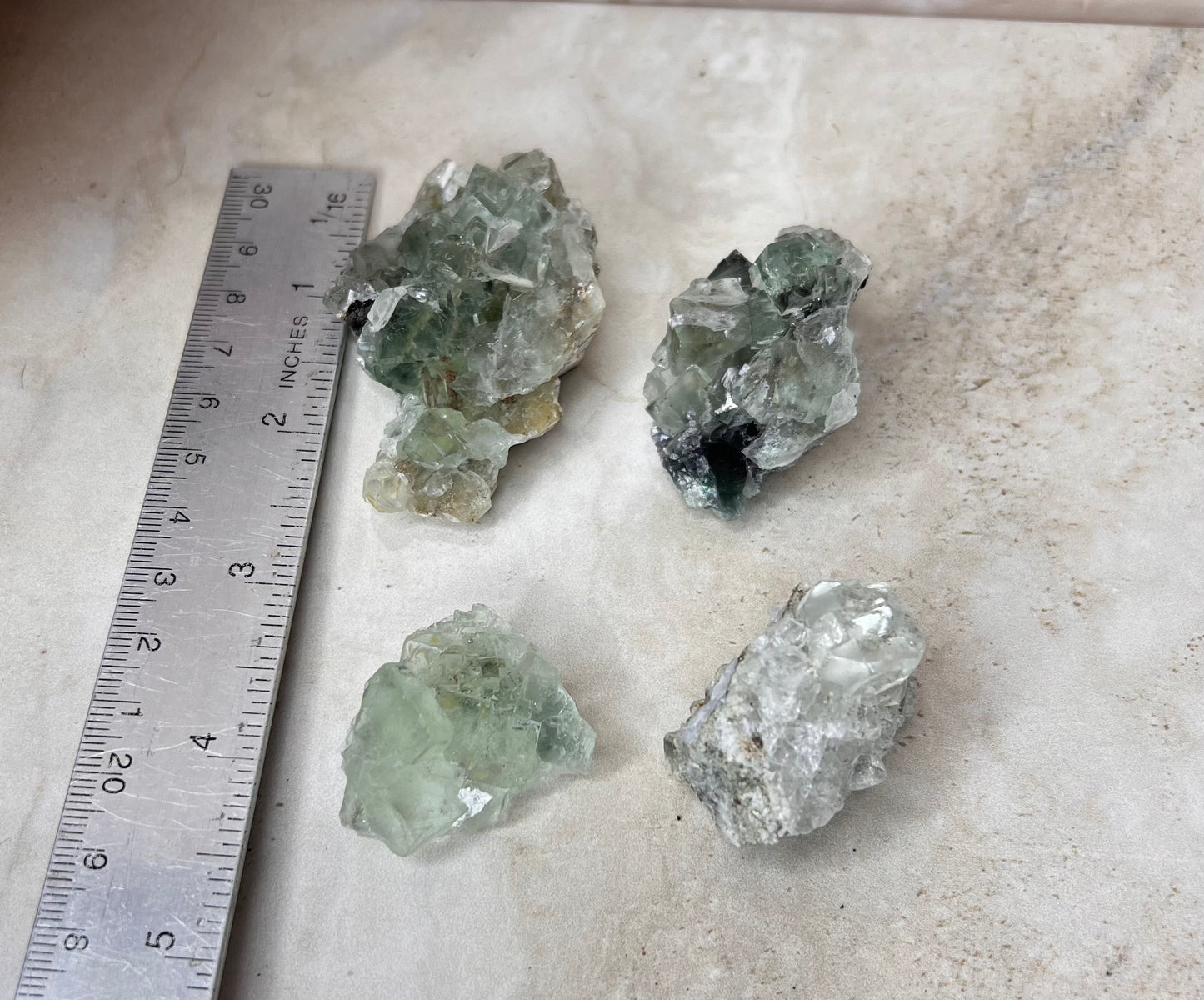 Glass Green Fluorite Cluster