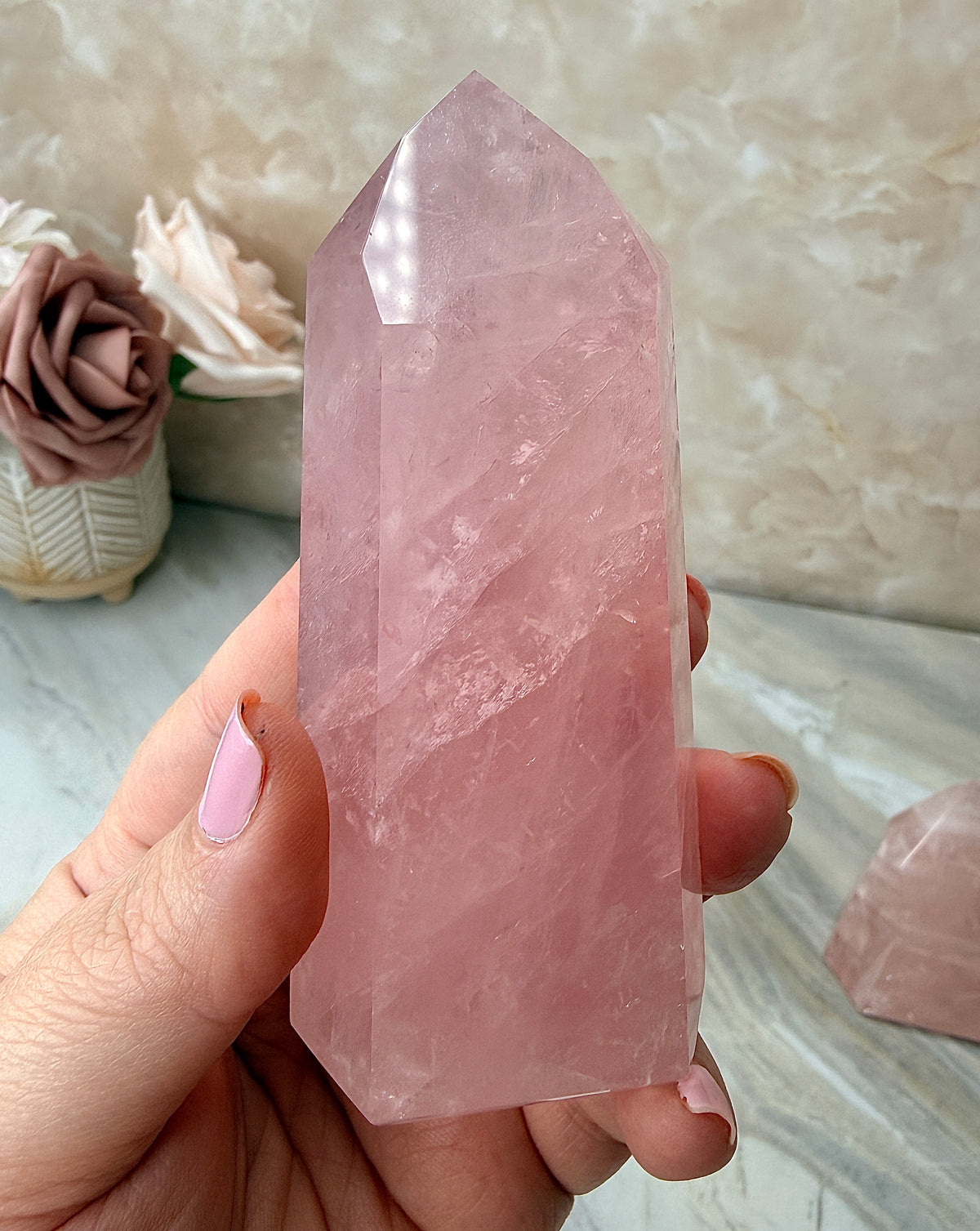 High Quality Rose Quartz Tower