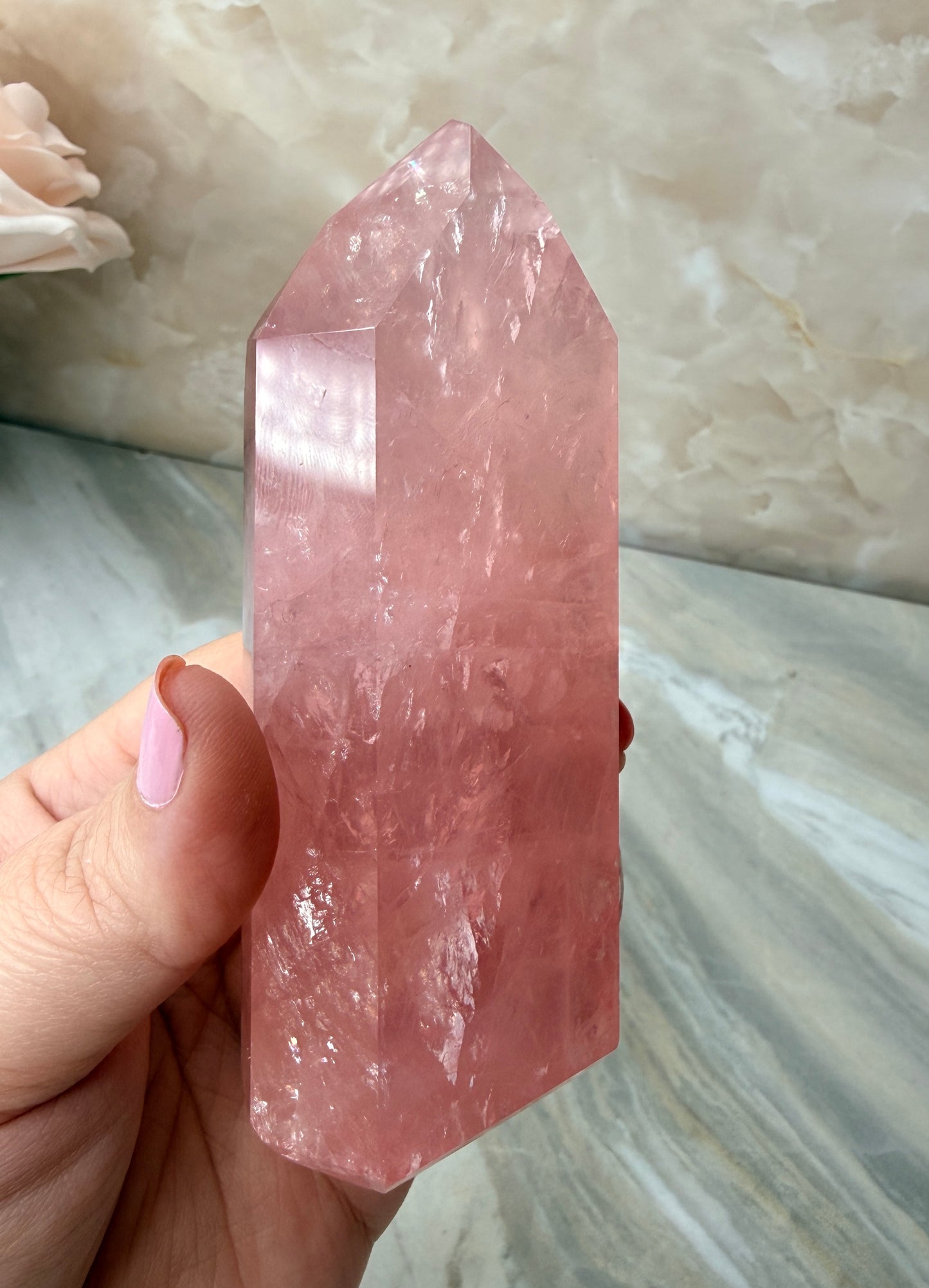 High Quality Rose Quartz Tower