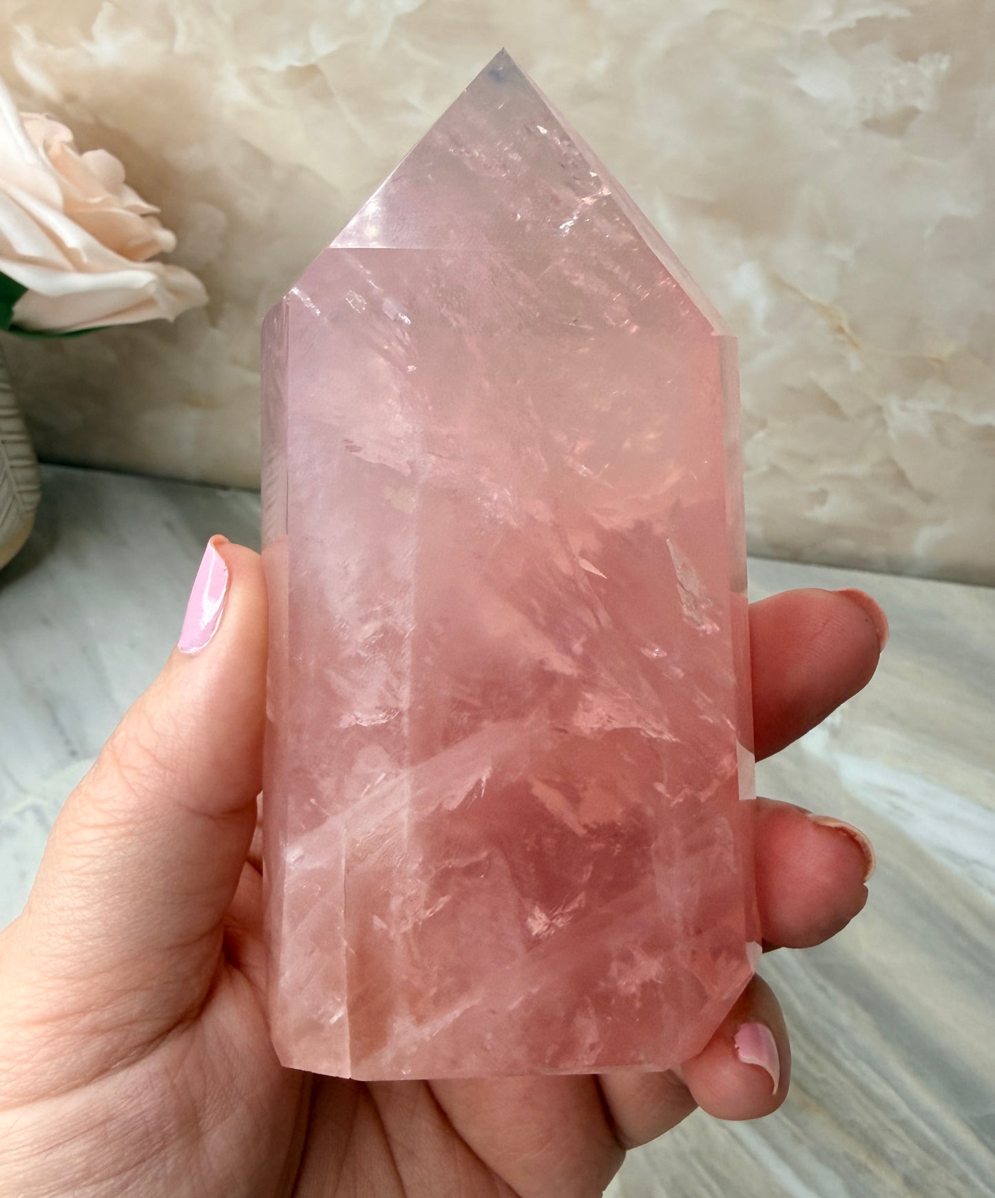 High Quality Rose Quartz Tower