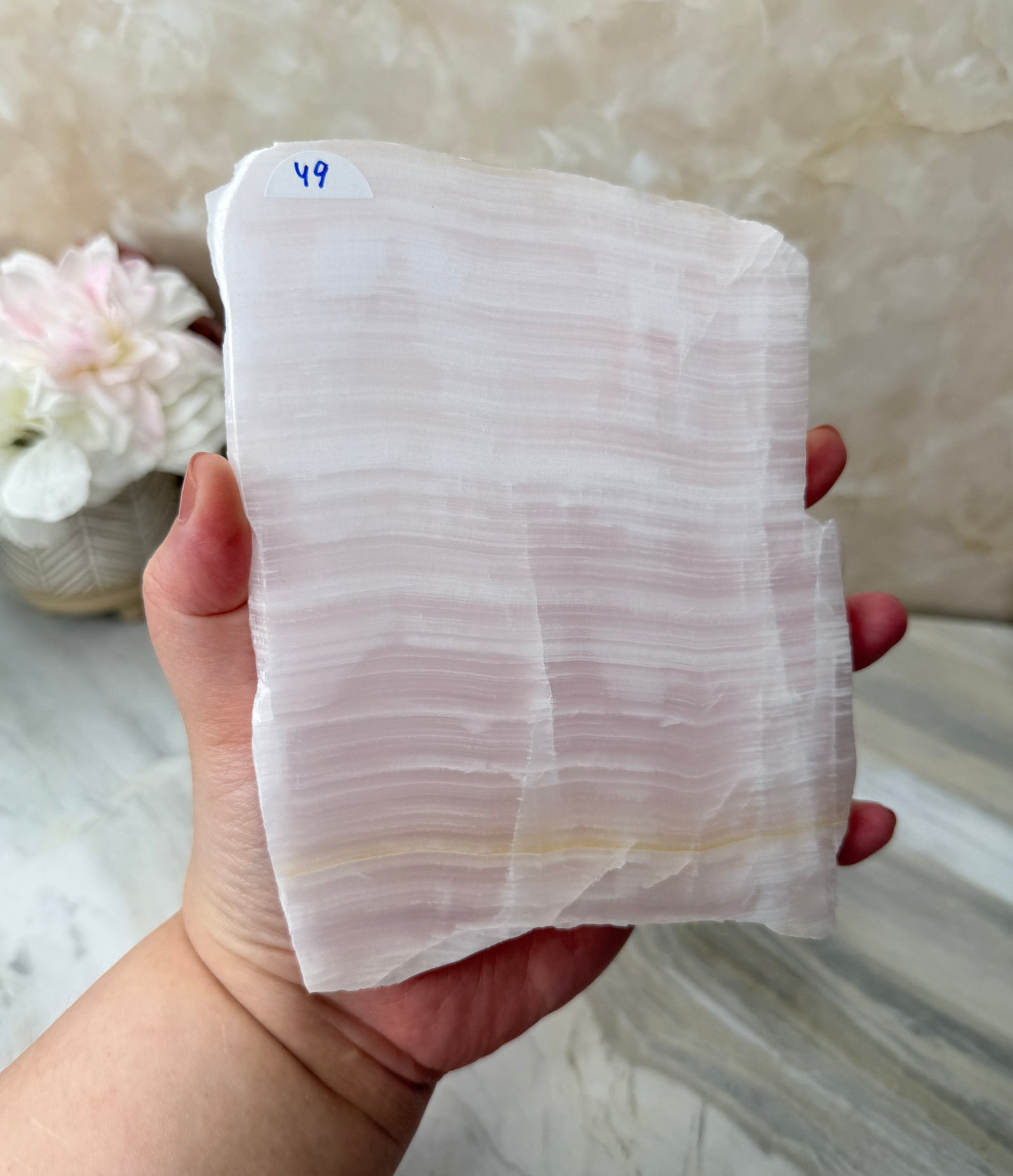 UV Reactive Pink Mangano Calcite Slab