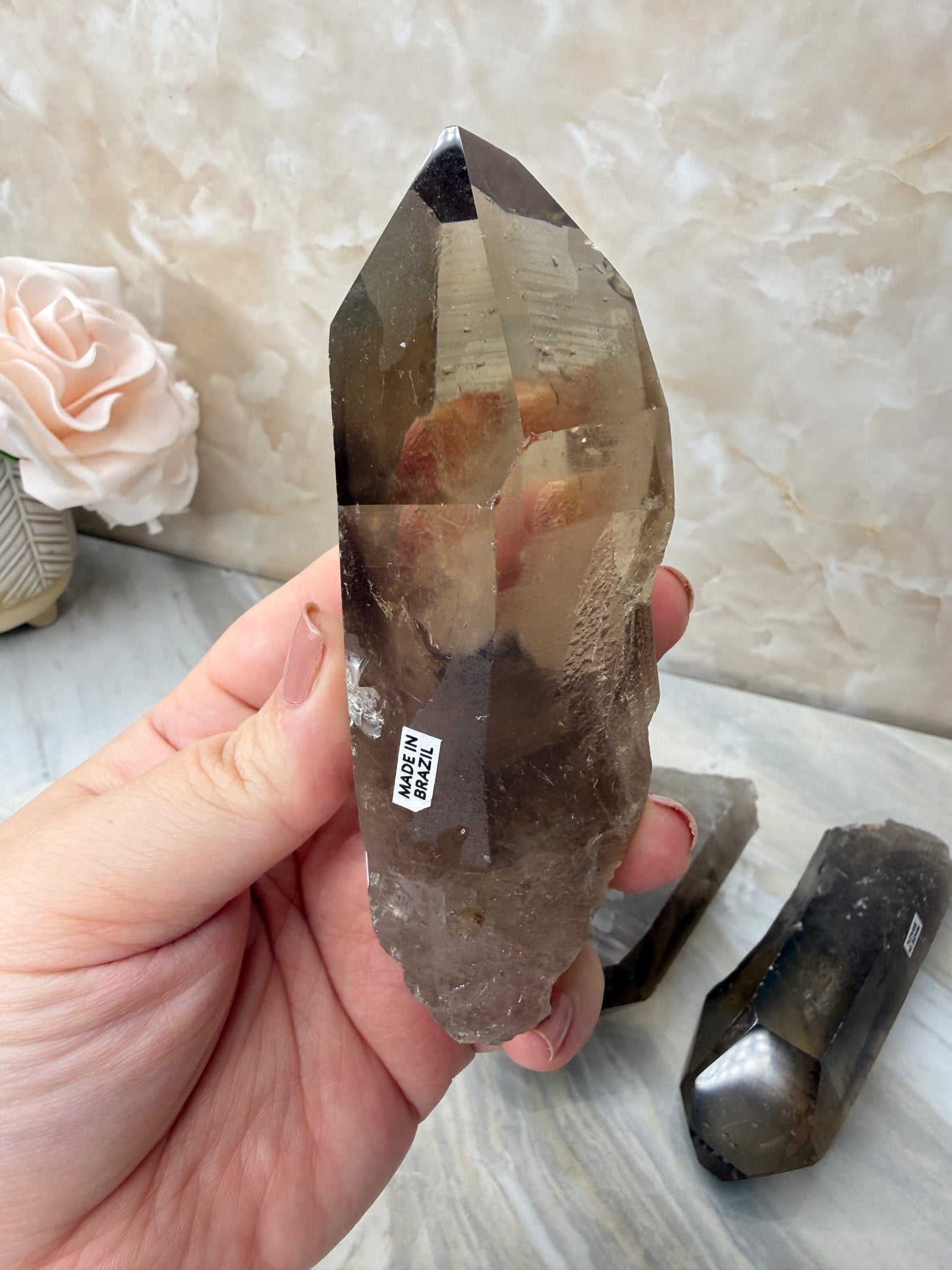 Smokey Lemurian Half Polished