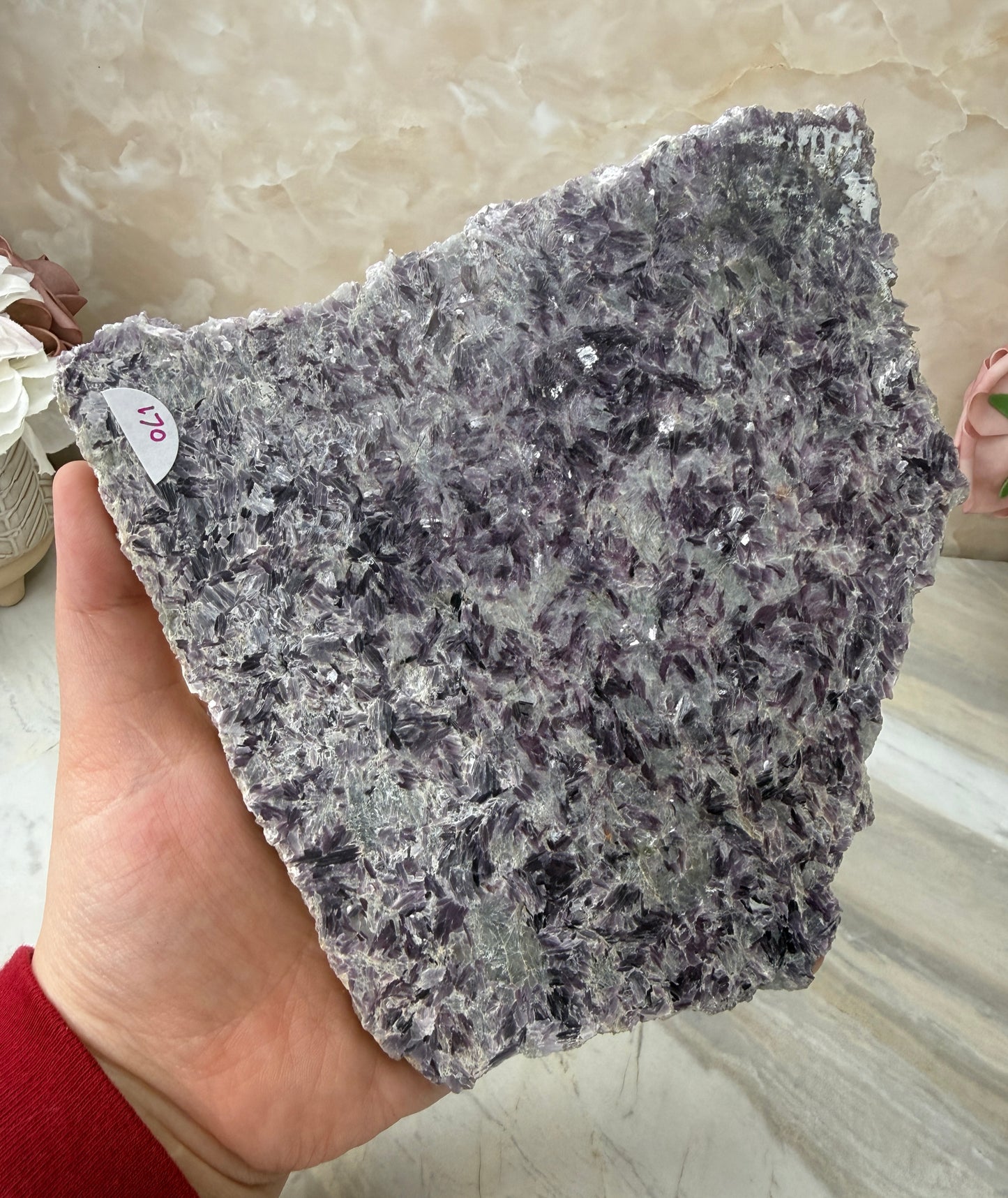 Lepidolite & Cleavelandite Slab from Brazil
