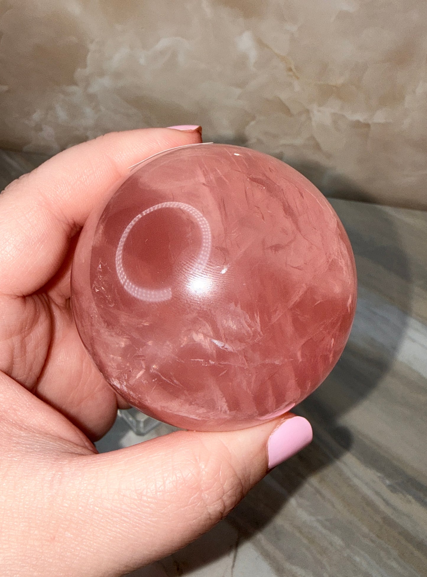High Quality Rose Quartz Sphere 62mm