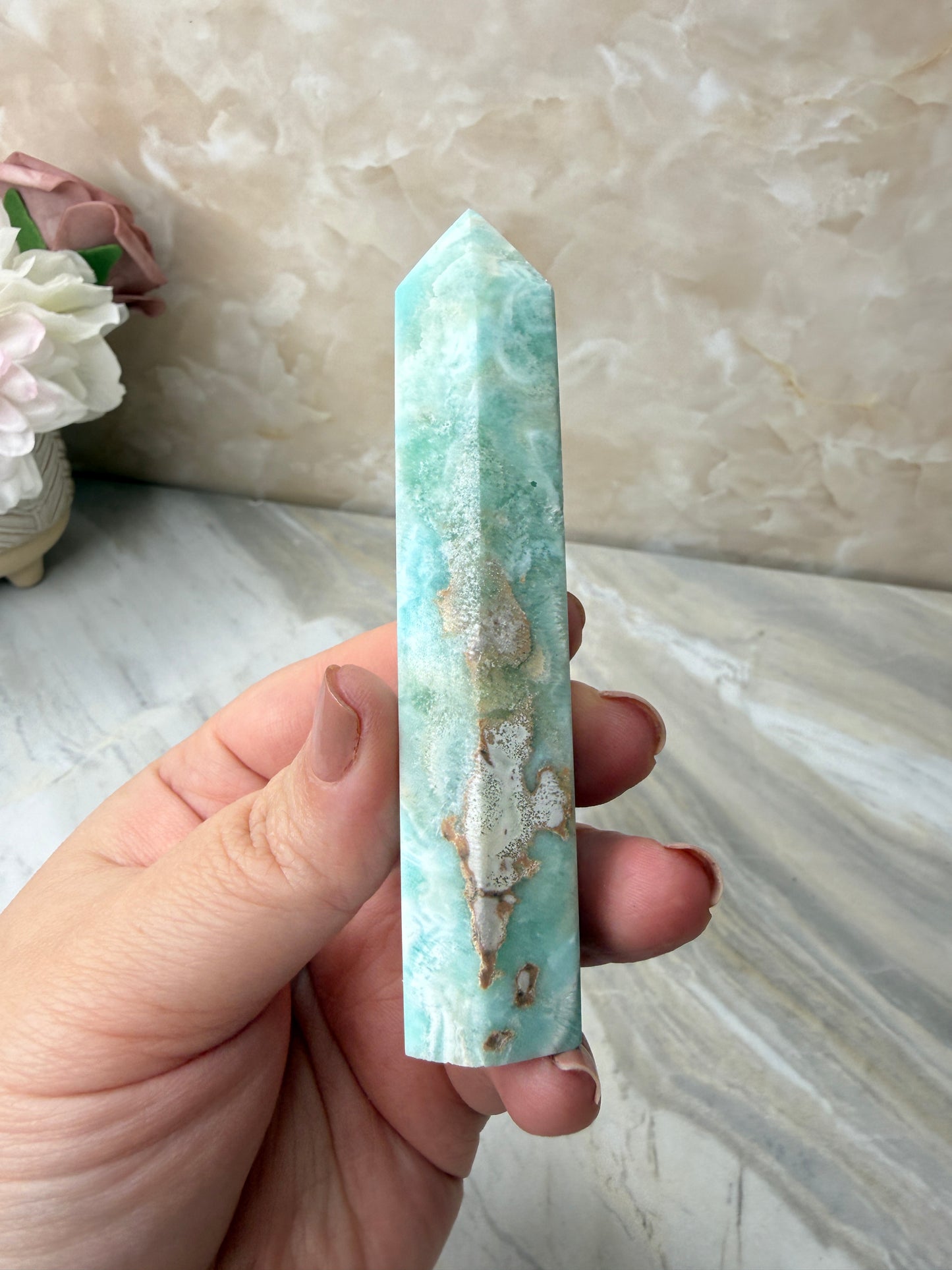 Blue Aragonite Tower