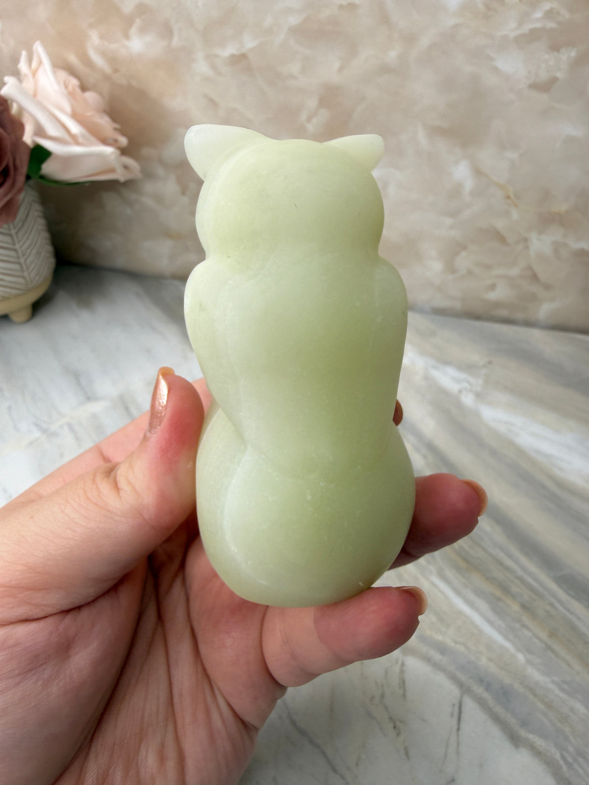 Onyx Owl & Skull Carving