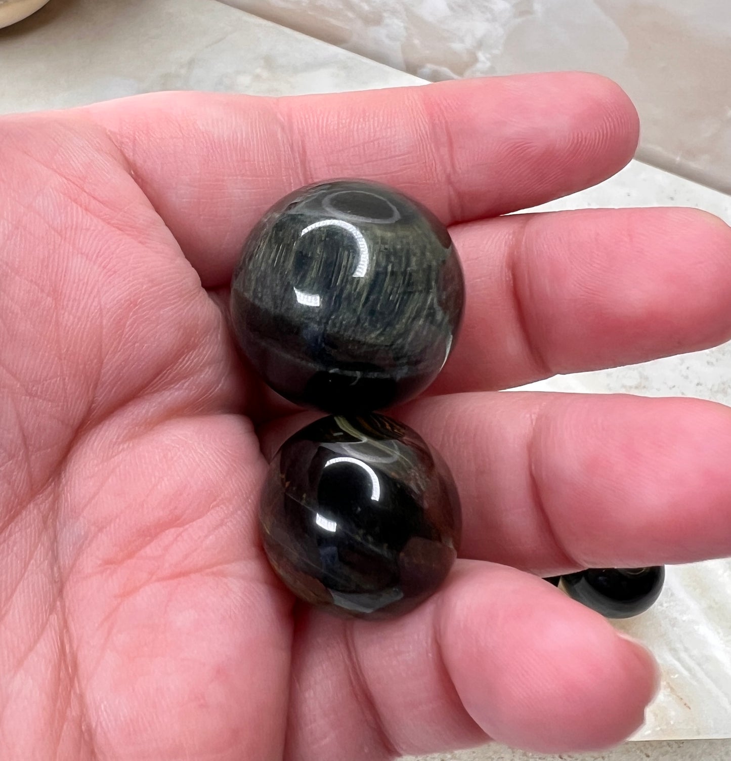 Blue/Yellow Tigers Eye Sphere