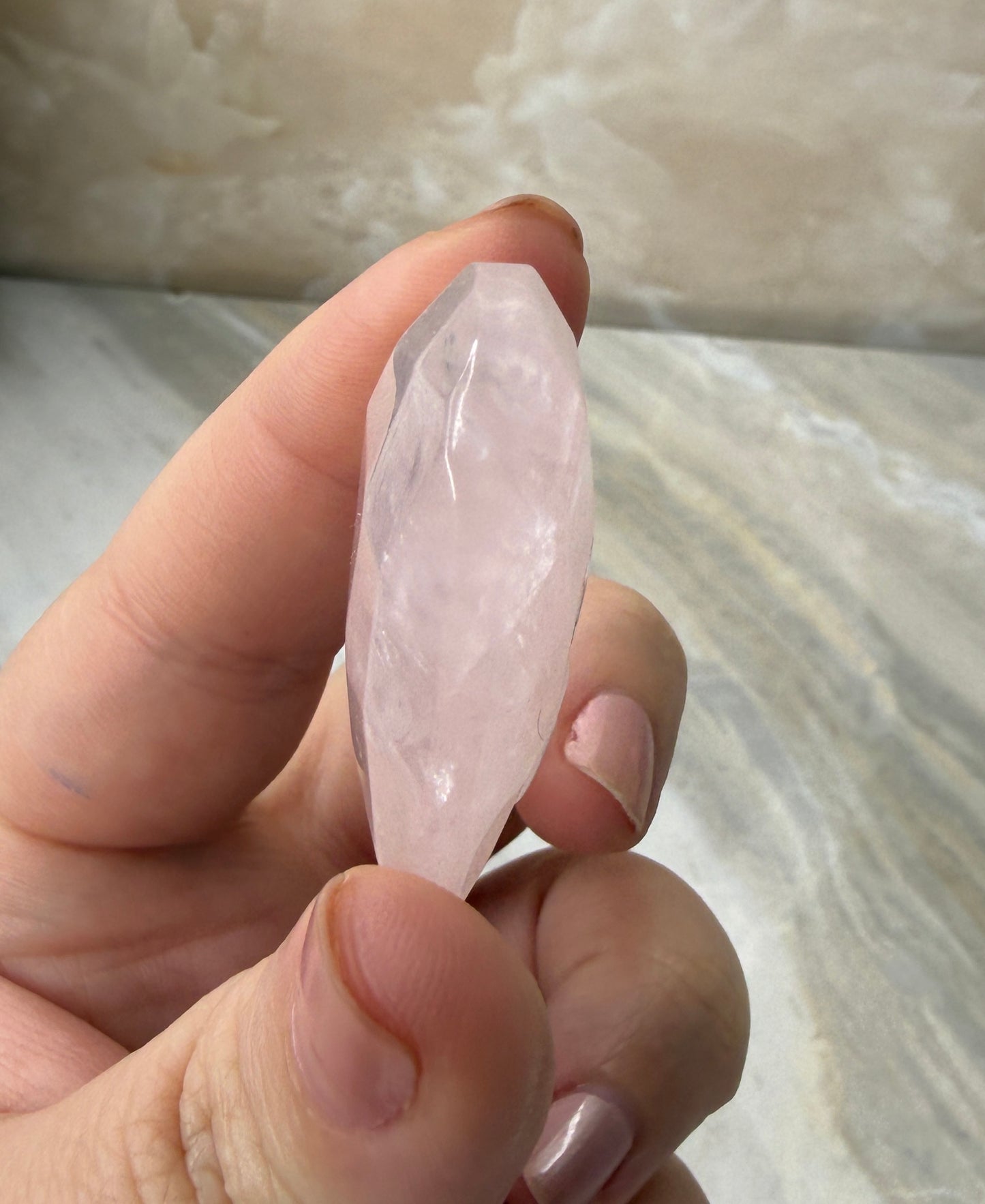 Rose Quartz Faceted Heart from Brazil