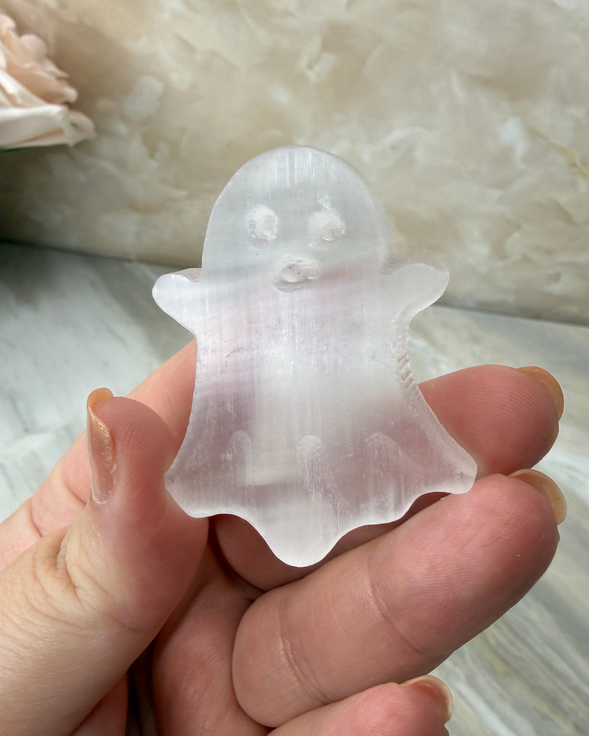 Selenite Ghost Carving