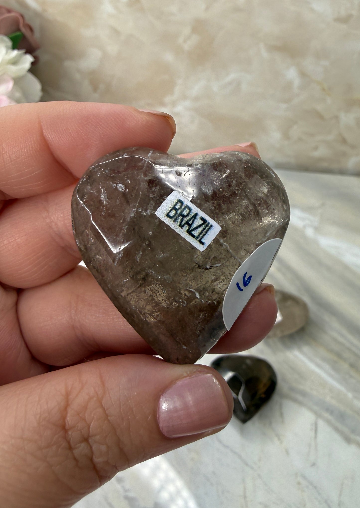 Smokey Quartz Faceted Heart from Brazil
