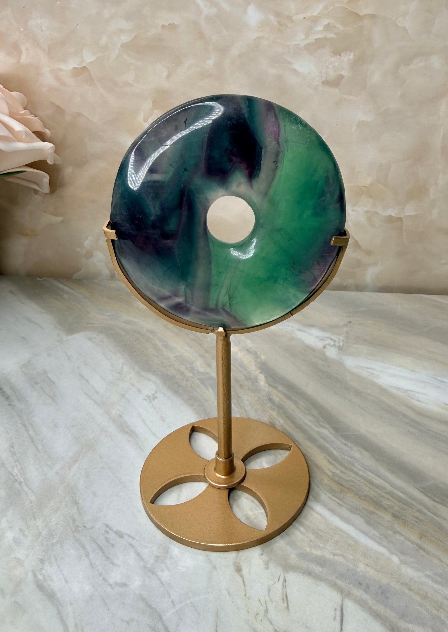 Fluorite Donut on Stand