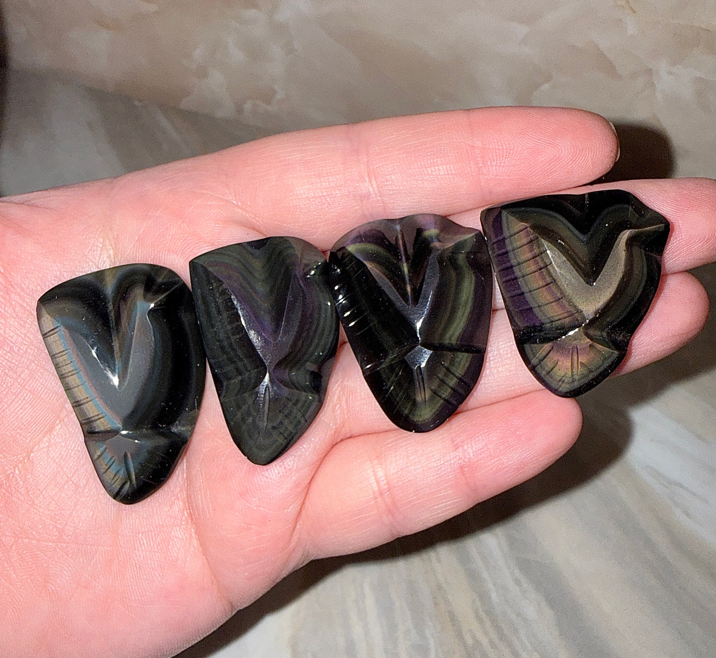 Mini Rainbow Obsidian Bird