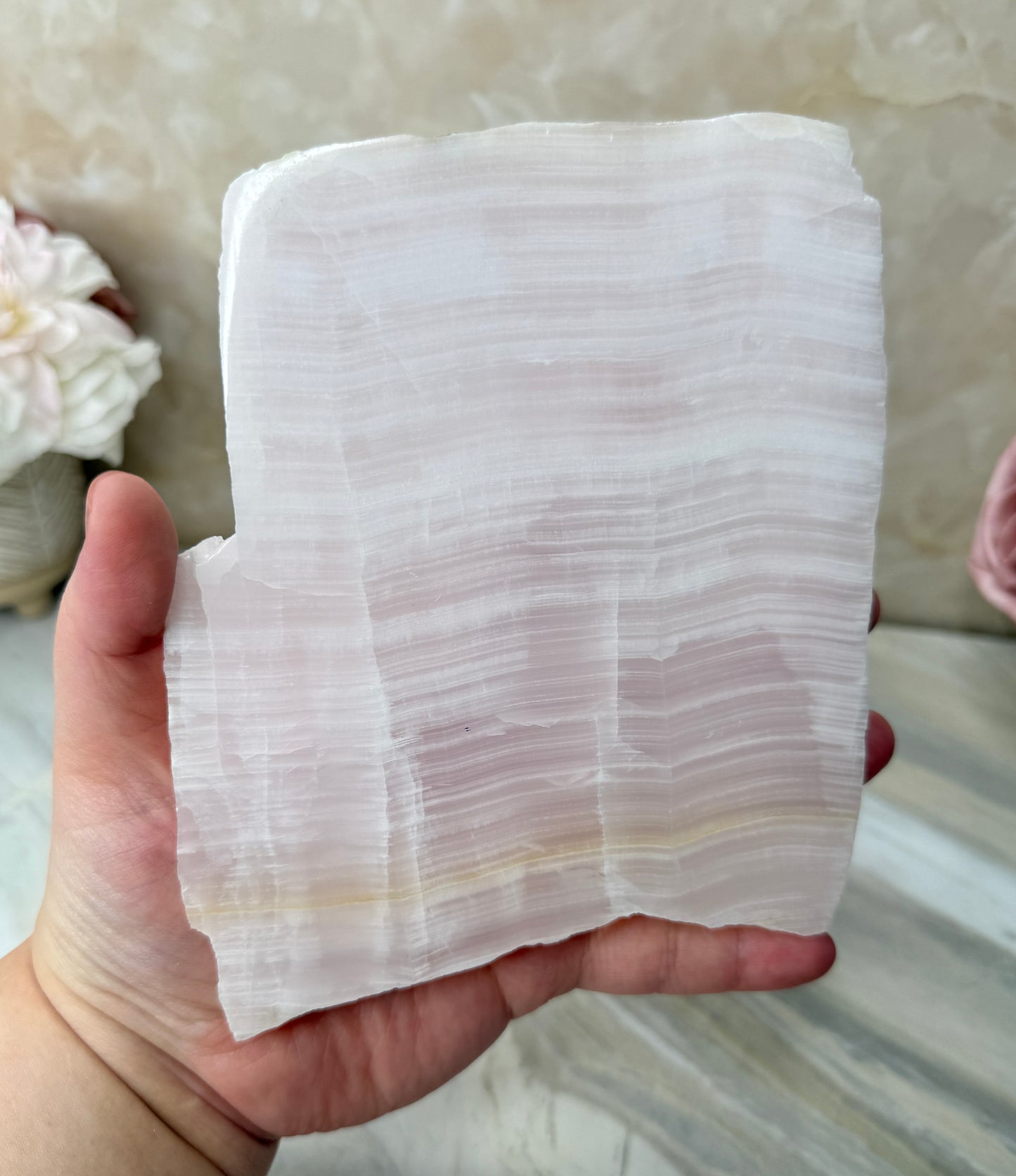 UV Reactive Pink Mangano Calcite Slab