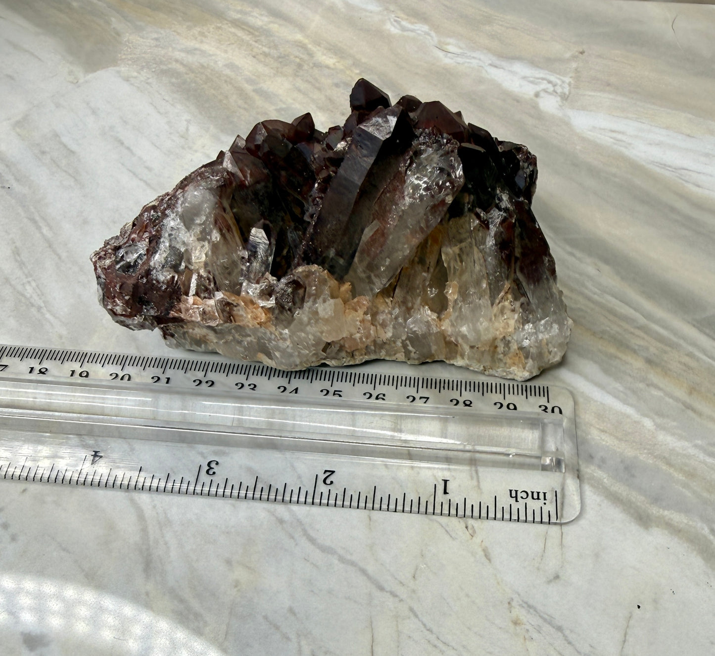 Red Hematite Quartz Cluster from Morocco