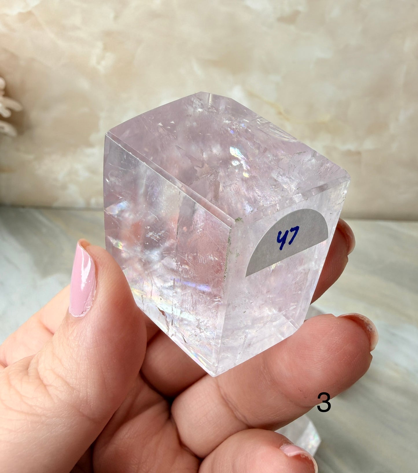 Fully Polished Purple Calcite from Madagascar