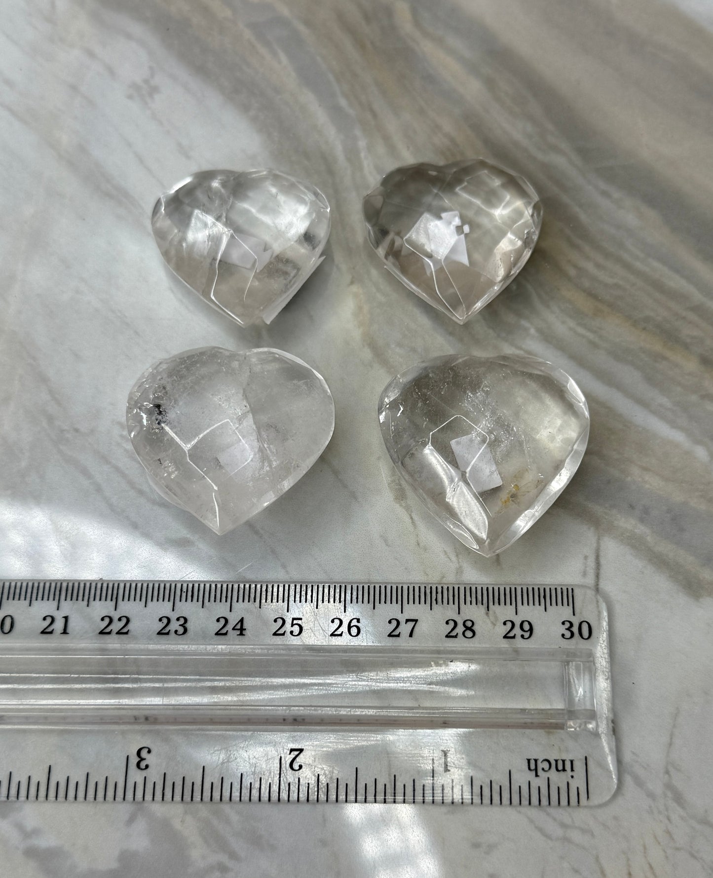 Clear Quartz Faceted Heart from Brazil