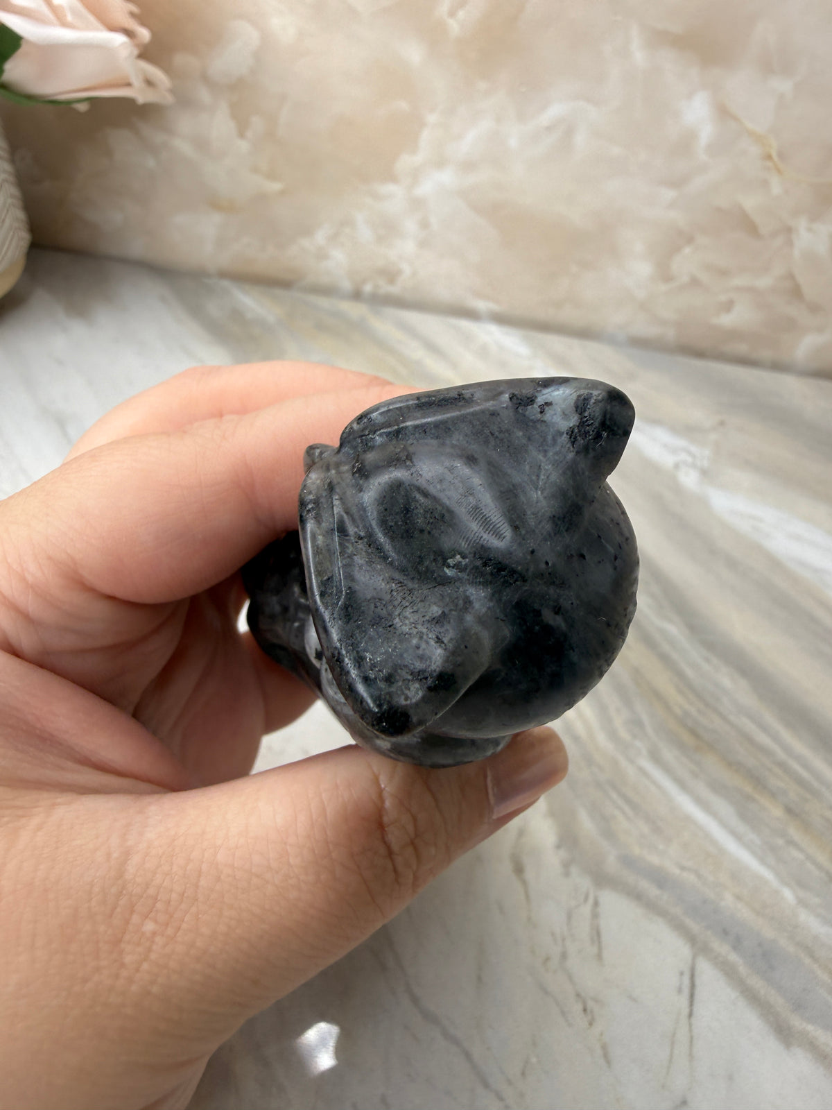 Larvikate Owl & Skull Carving