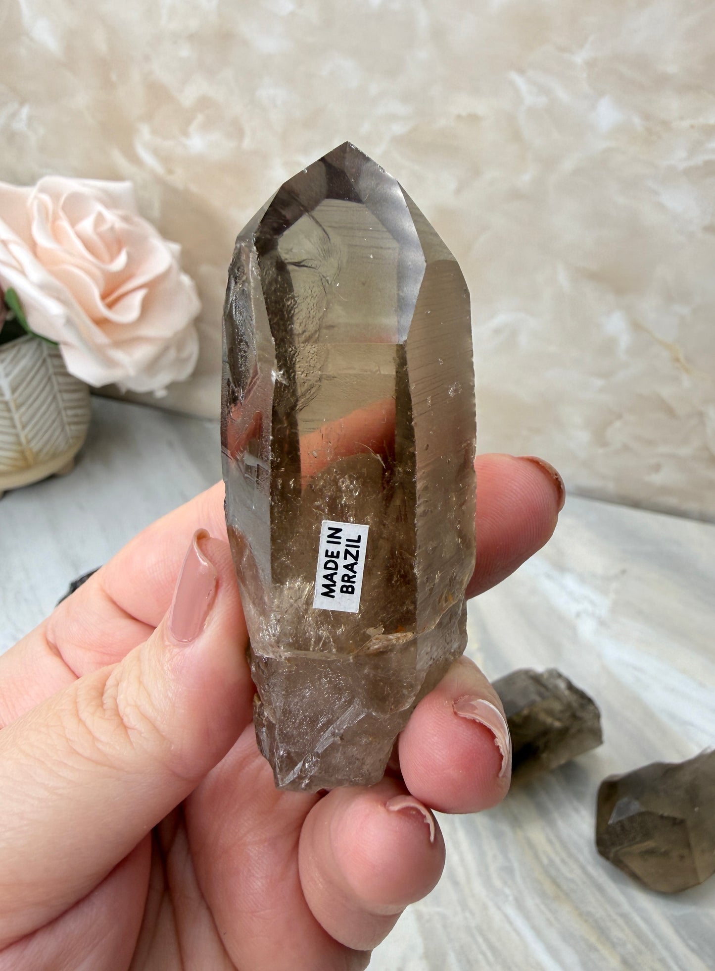 Smokey Lemurian Half Polished