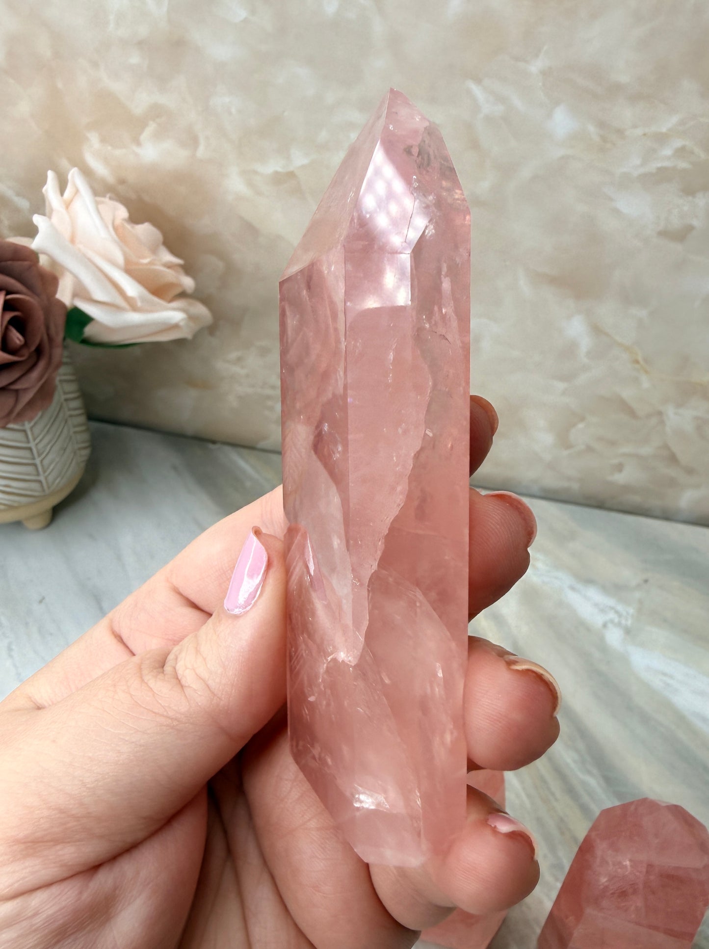 High Quality Rose Quartz Tower
