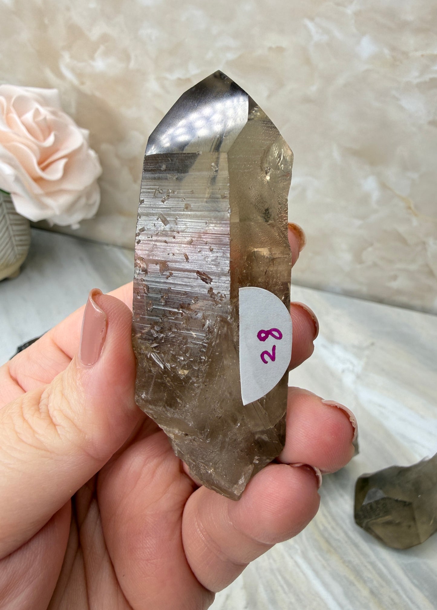 Smokey Lemurian Half Polished