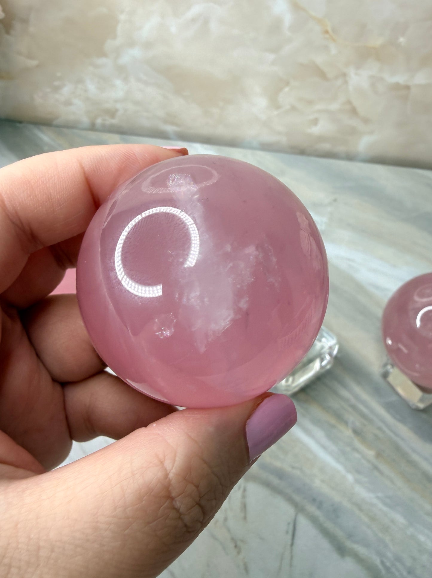 High Quality Star Rose Quartz Sphere