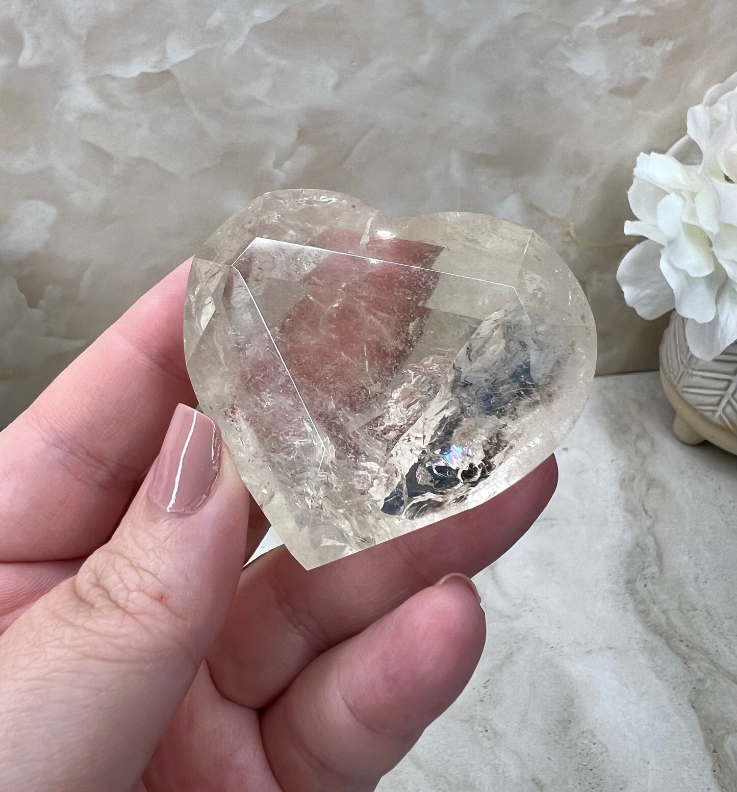 Faceted Citrine Quartz Heart from Brazil