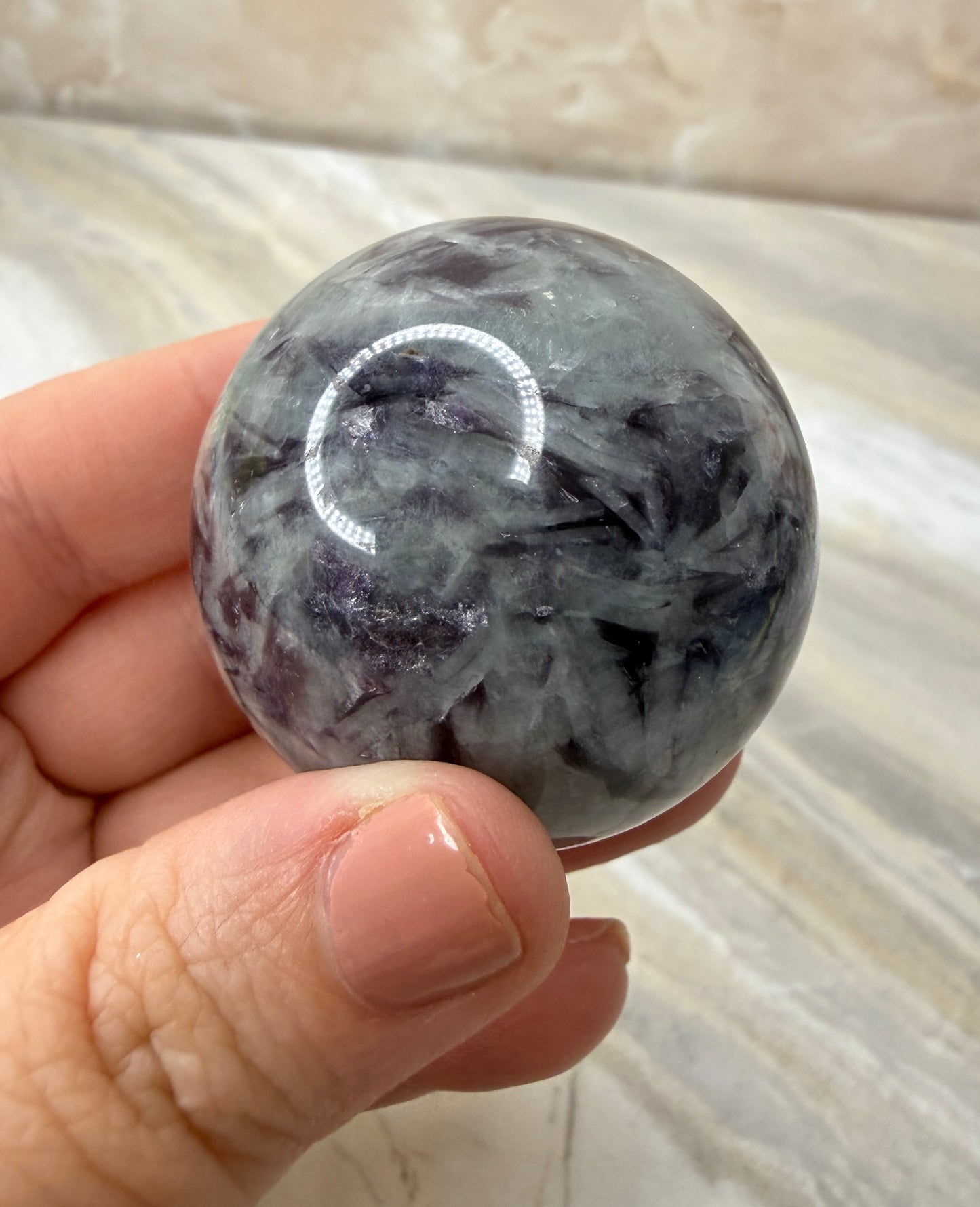 Lepidolite & Cleavelandite Sphere from Brazil 43mm