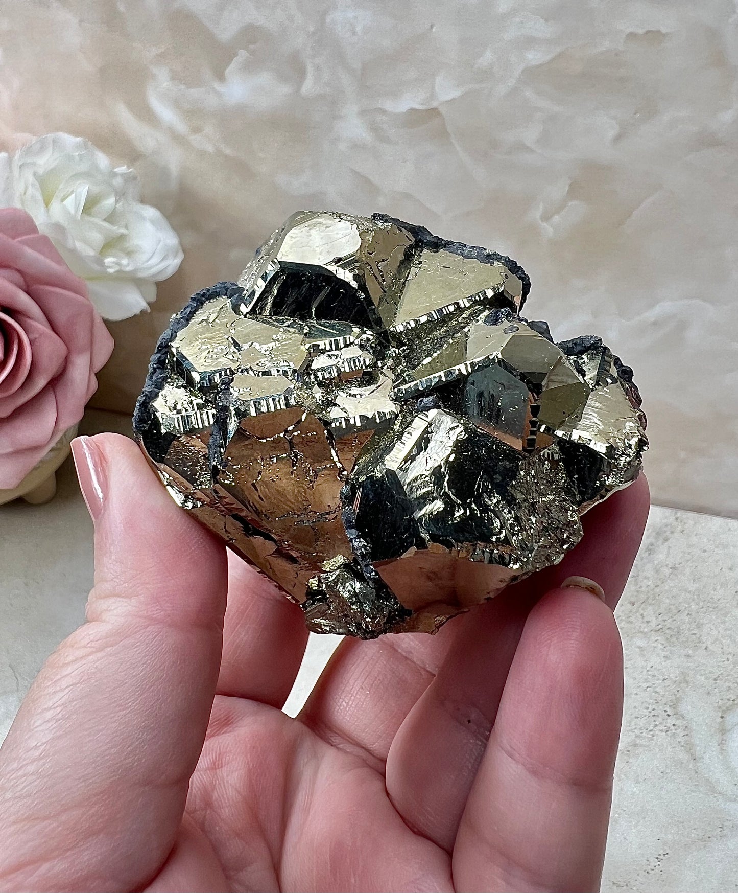 Octahedral Peruvian Pyrite Cluster
