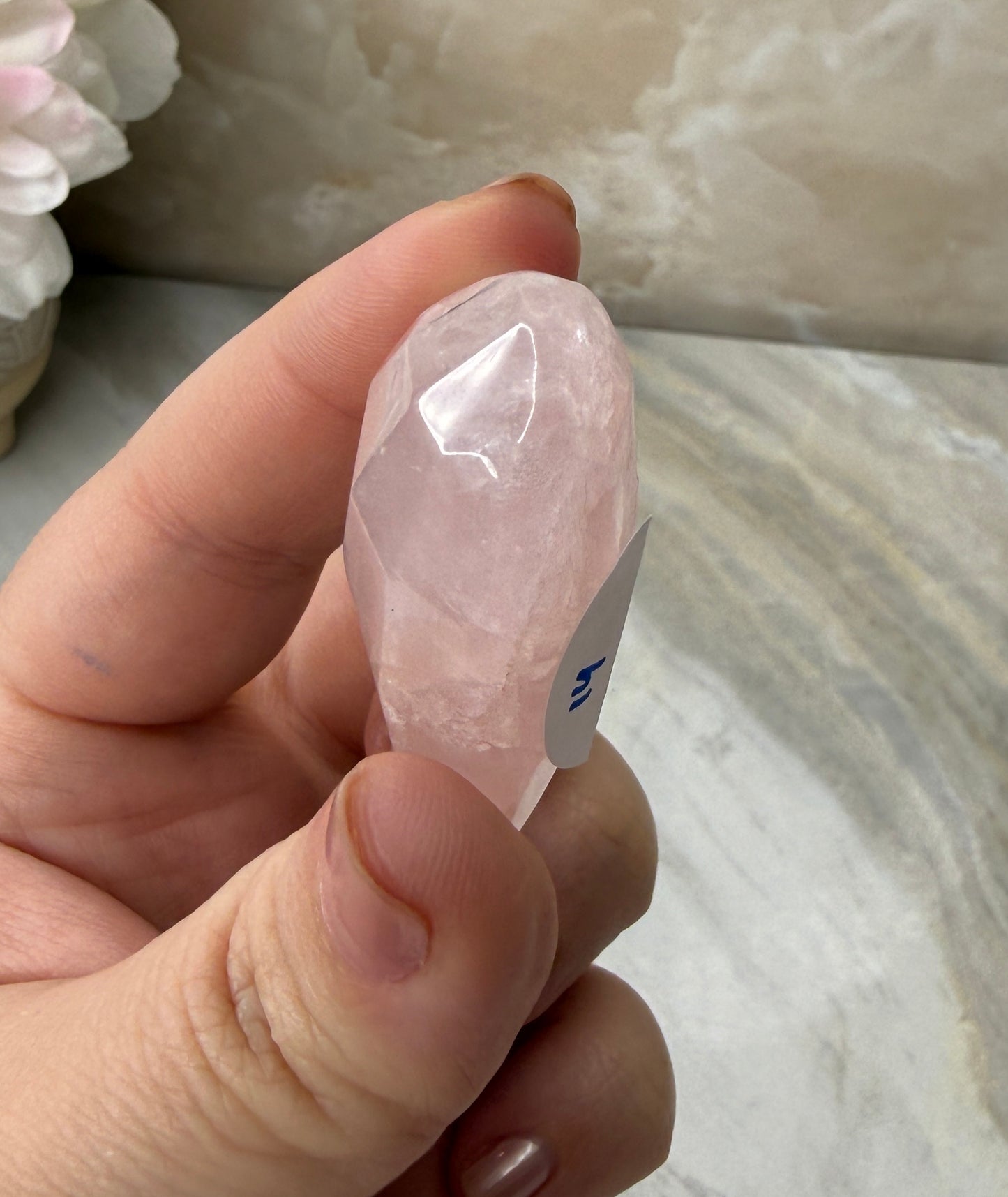 Rose Quartz Faceted Heart from Brazil