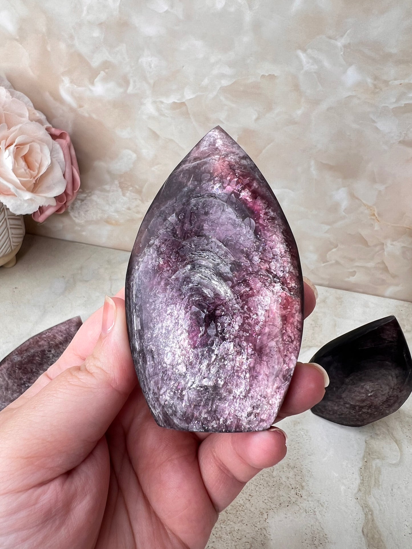 Gem Lepidolite Flame