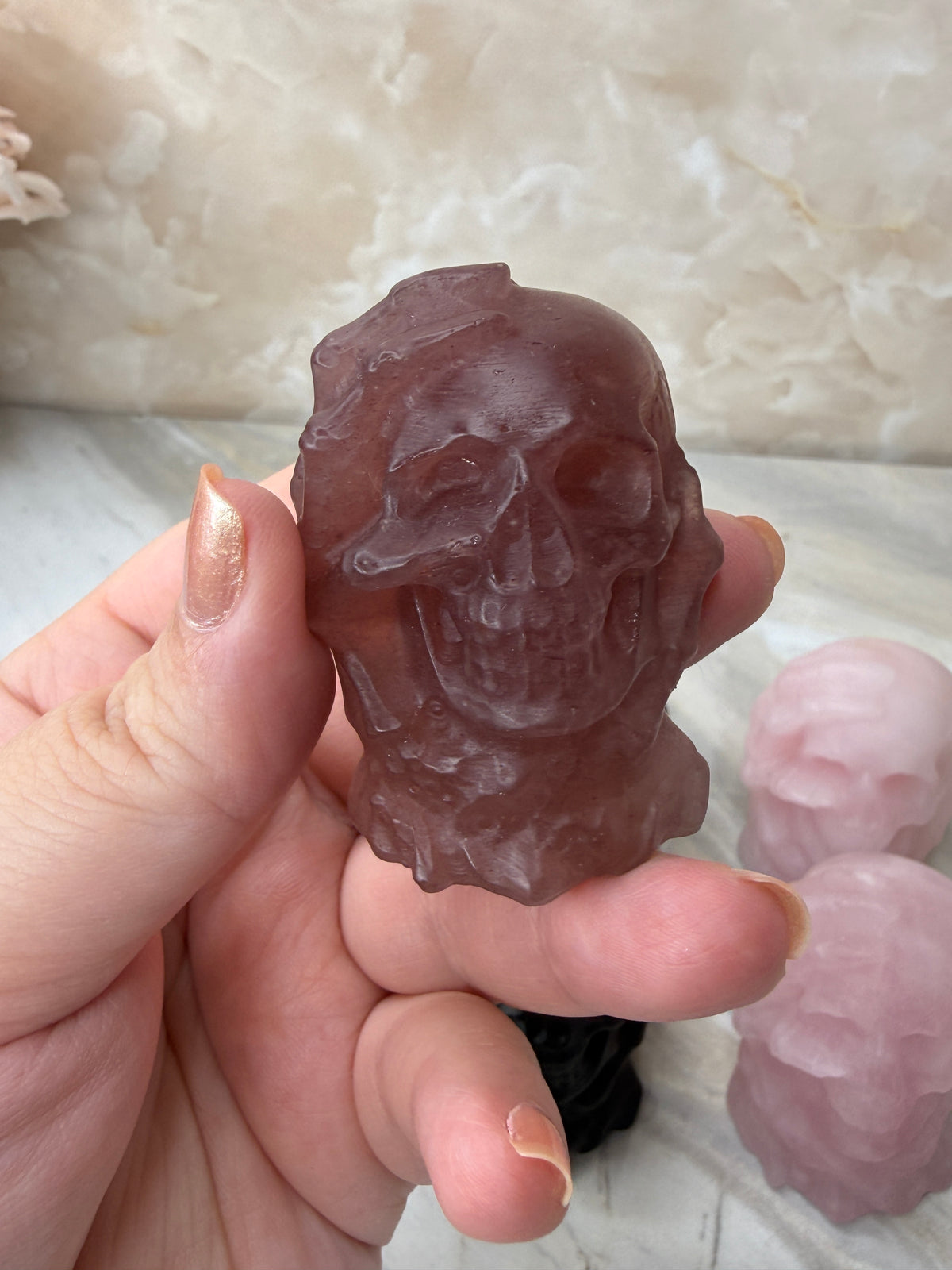 Crystal Skull in Hand Carving