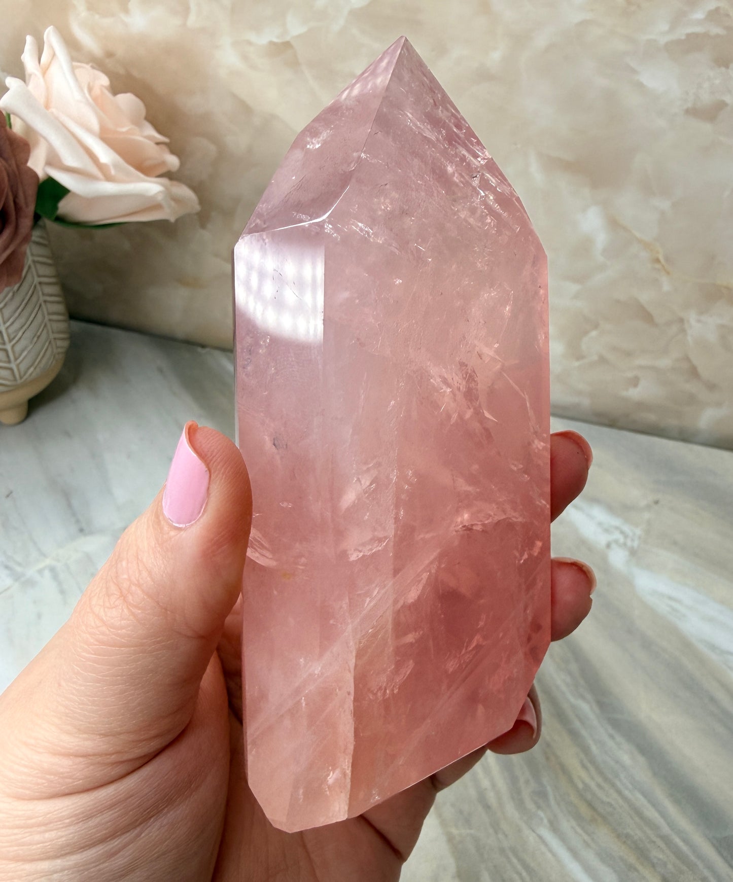 High Quality Rose Quartz Tower