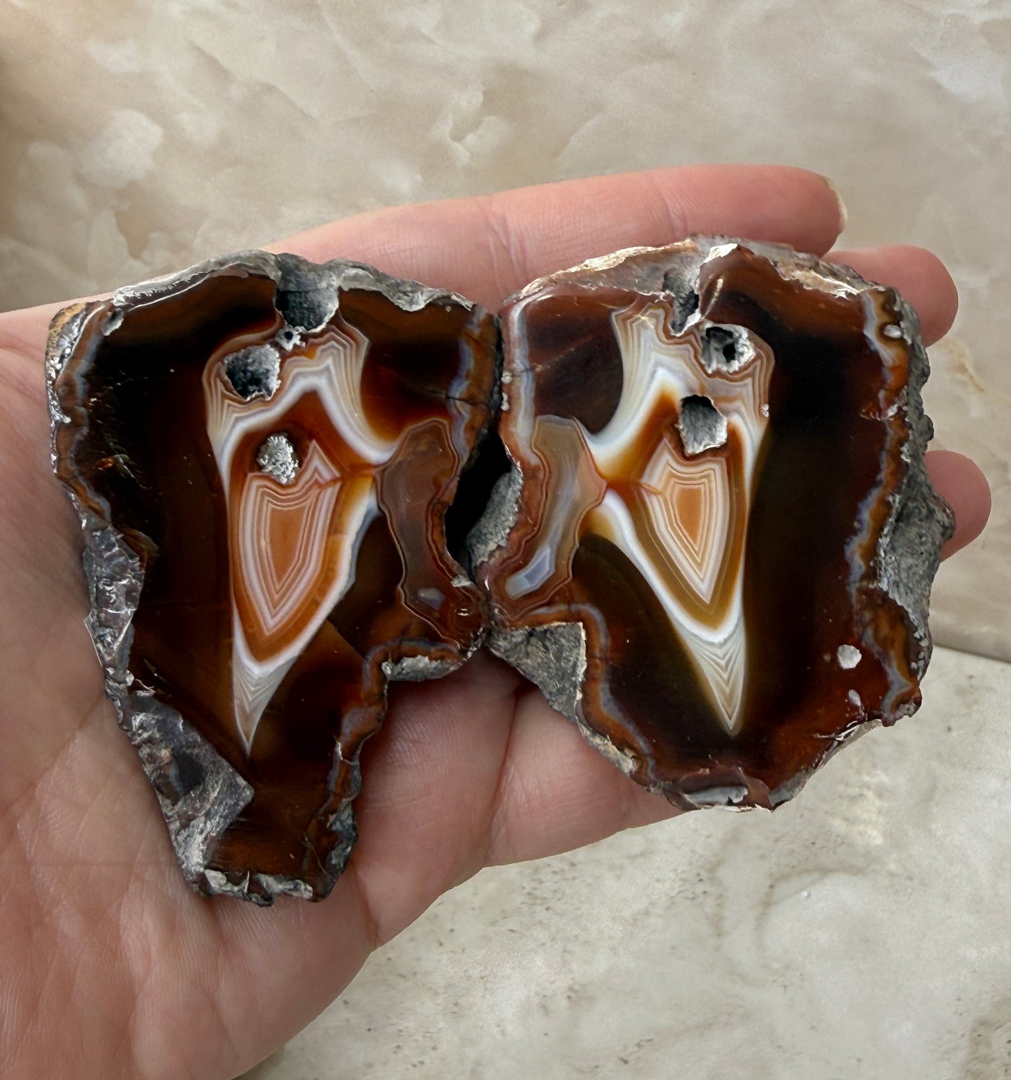 Indonesian Agate Pair