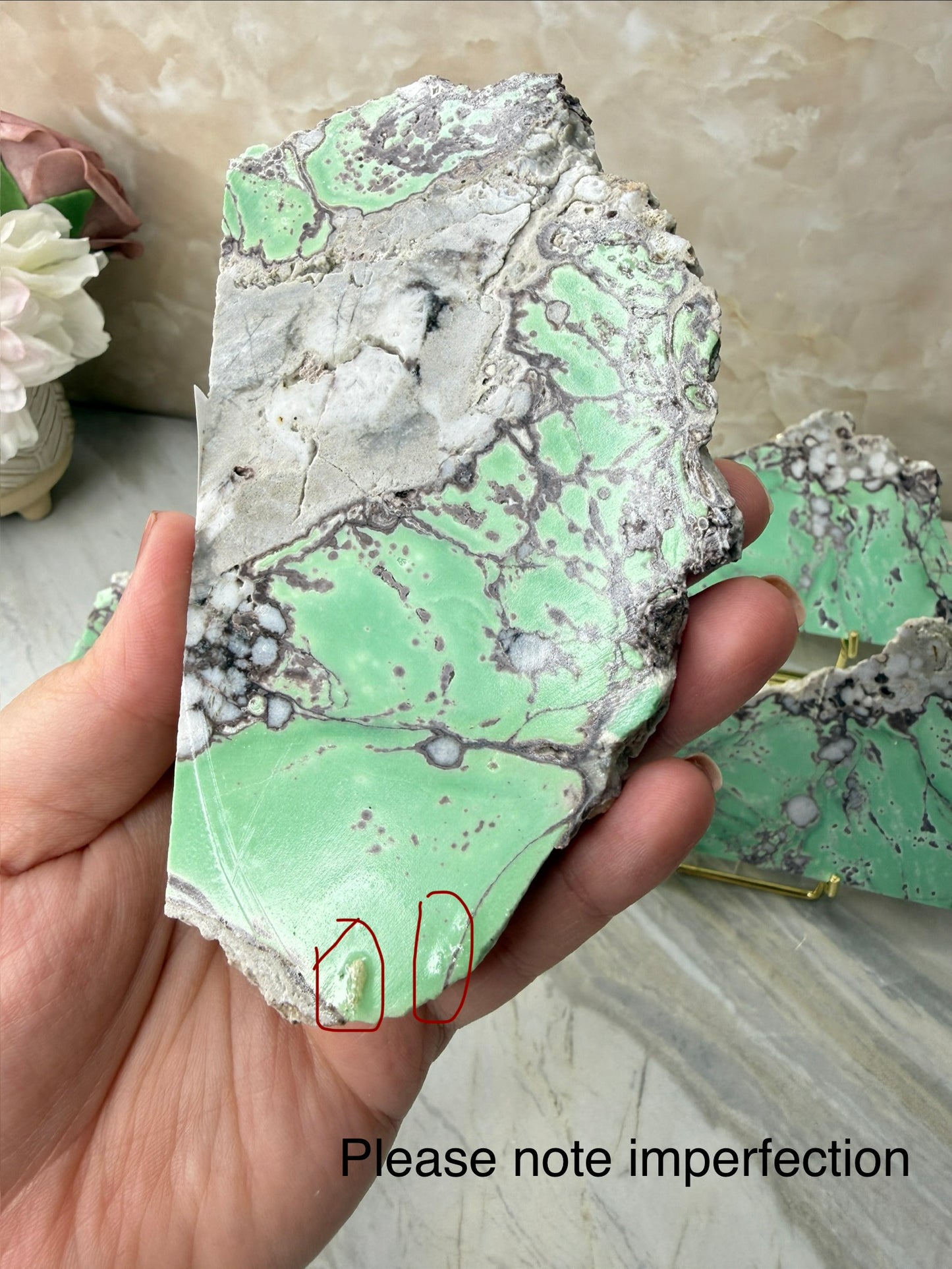 Imperfect Variscite Slabs (Please note Imperfections in each slab)