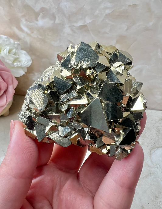 Octahedral Peruvian Pyrite Cluster