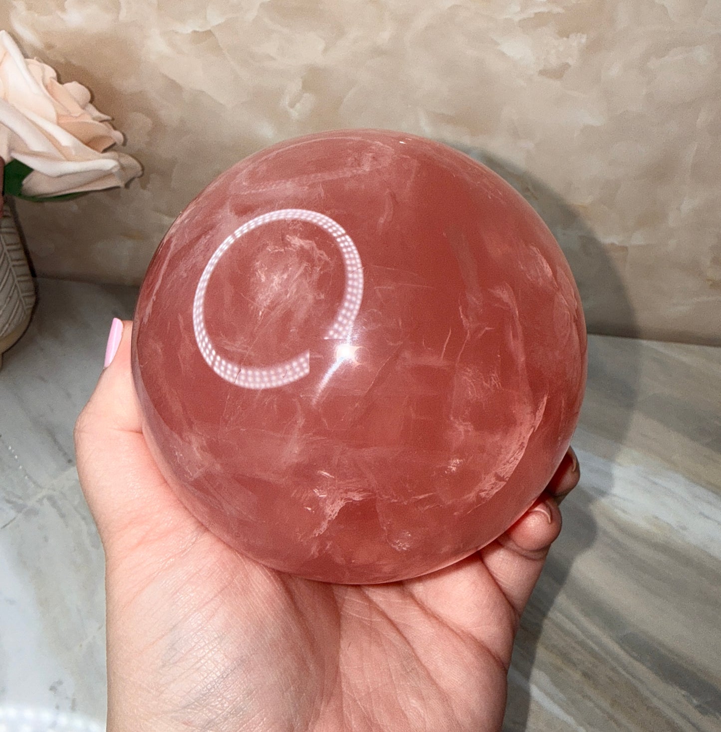 High Quality Rose Quartz Sphere 105mm
