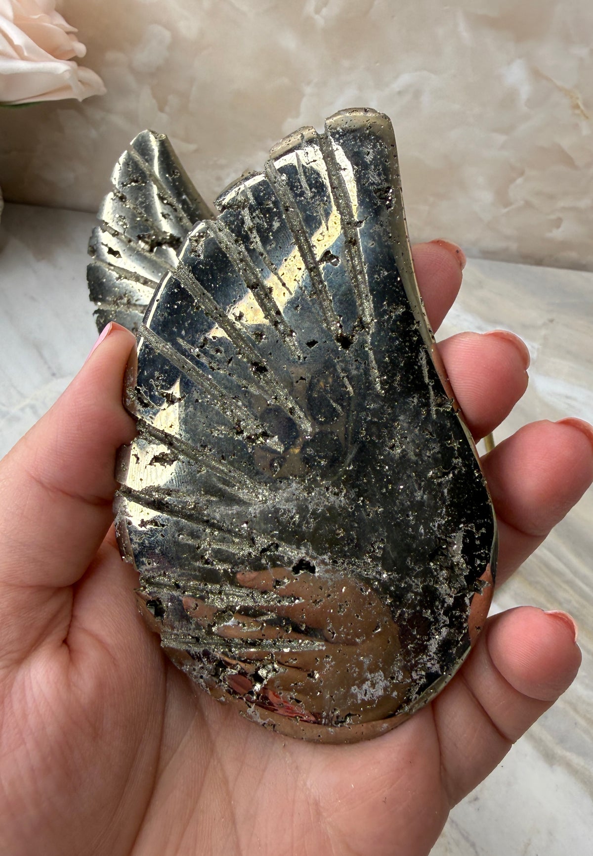 Pyrite Wings on Stand