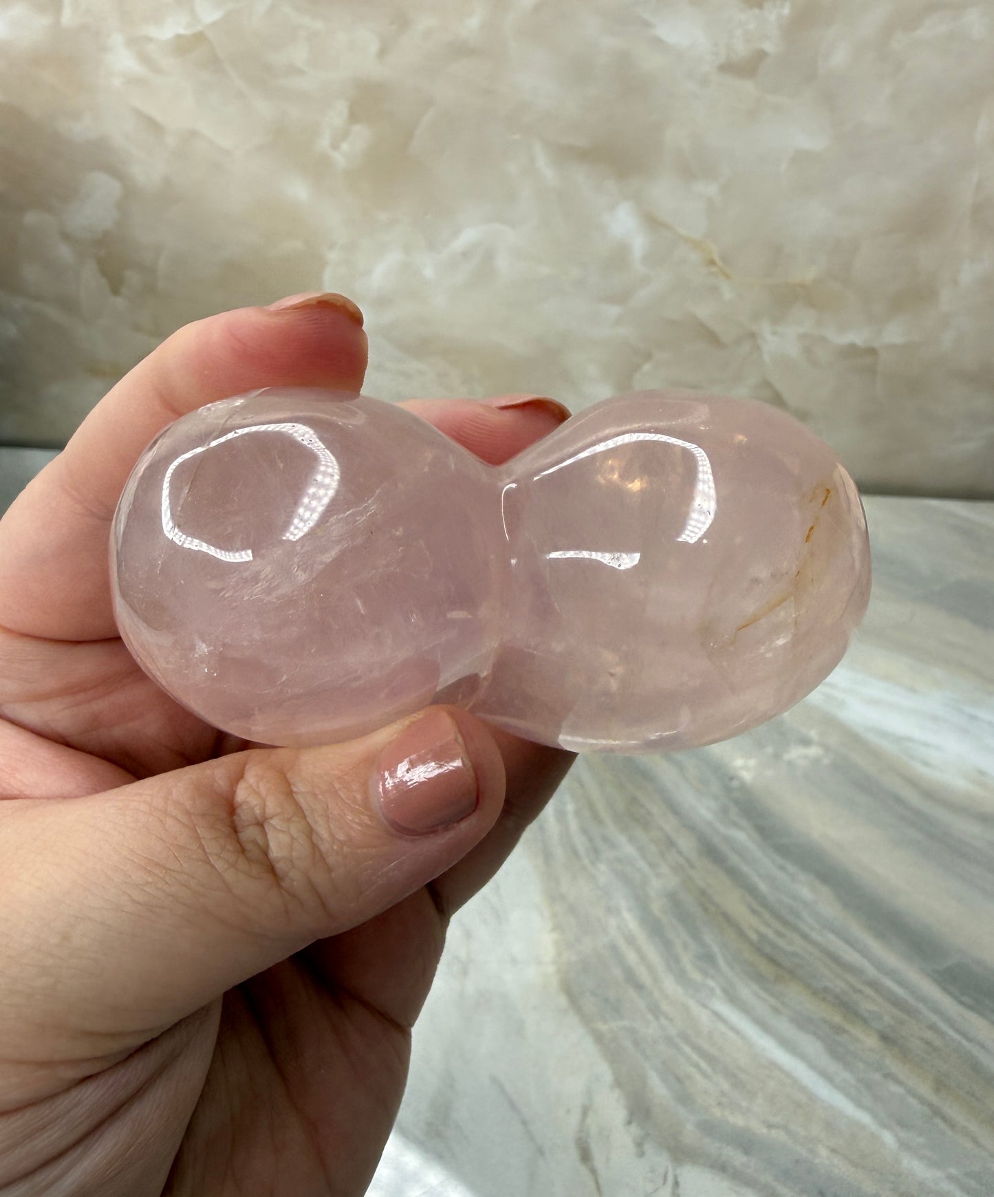 Star Rose Quartz Puffy Heart from Madagascar